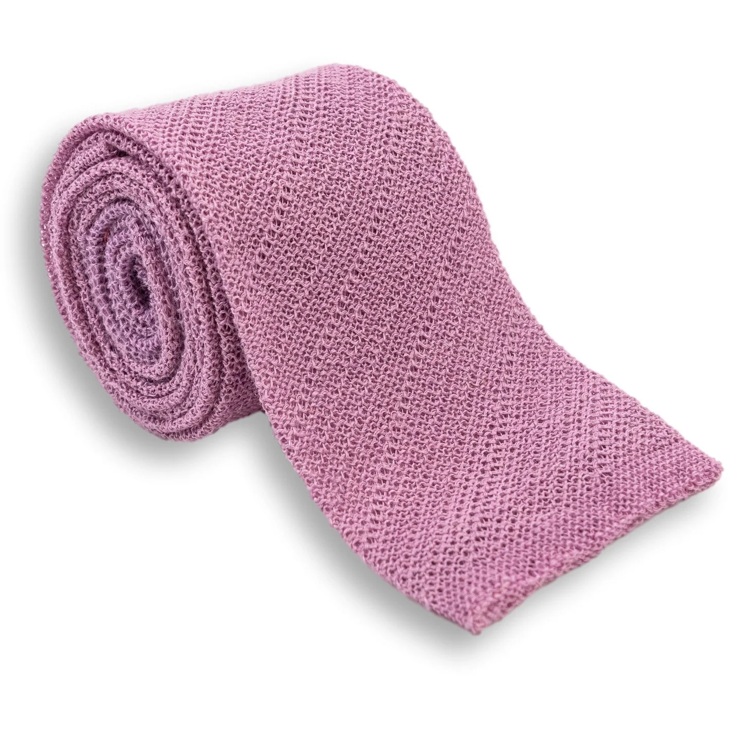 Diagonal Stripes Linen Knitted Tie - Image 6