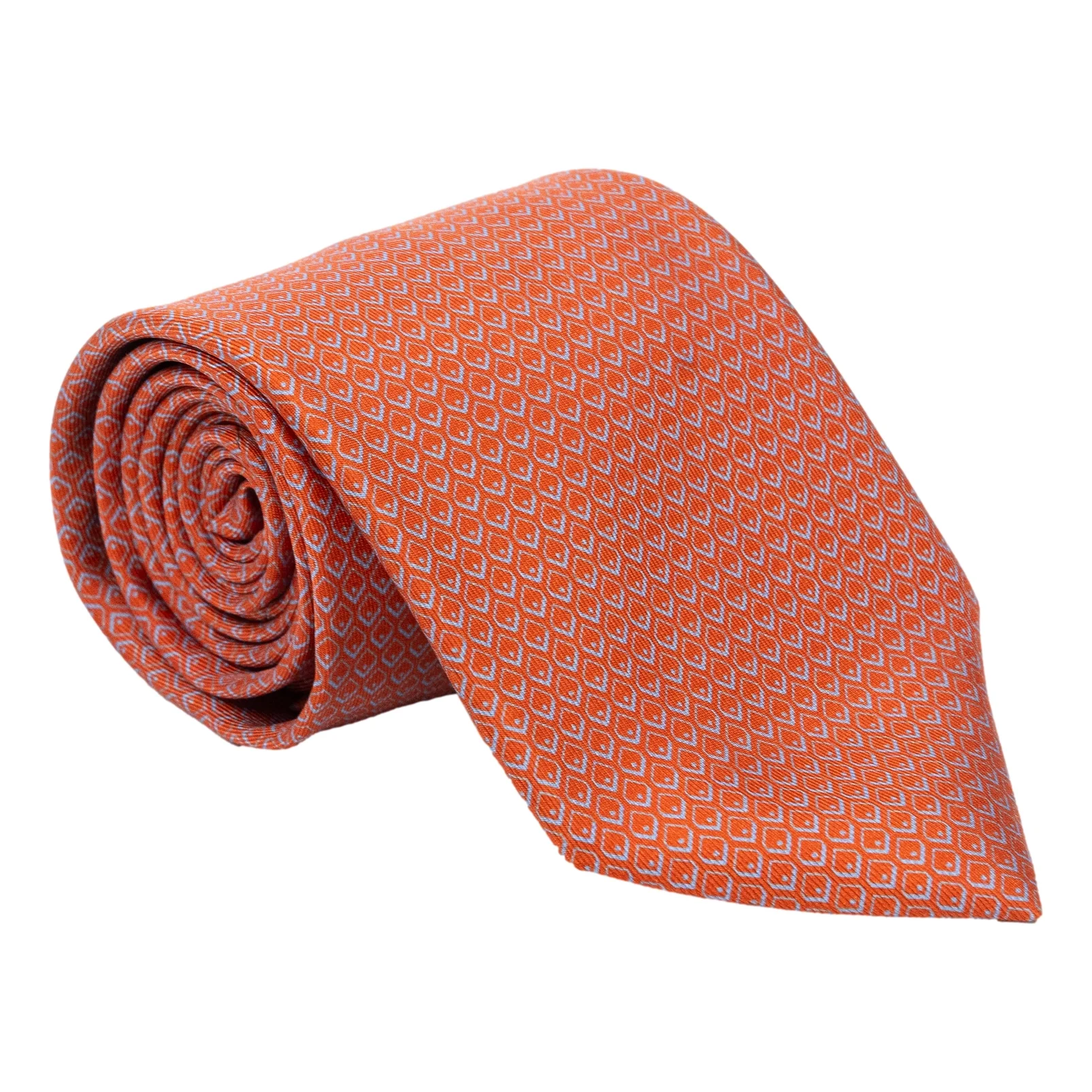 Diamond and Pin Dot Print Silk Tie - Image 2