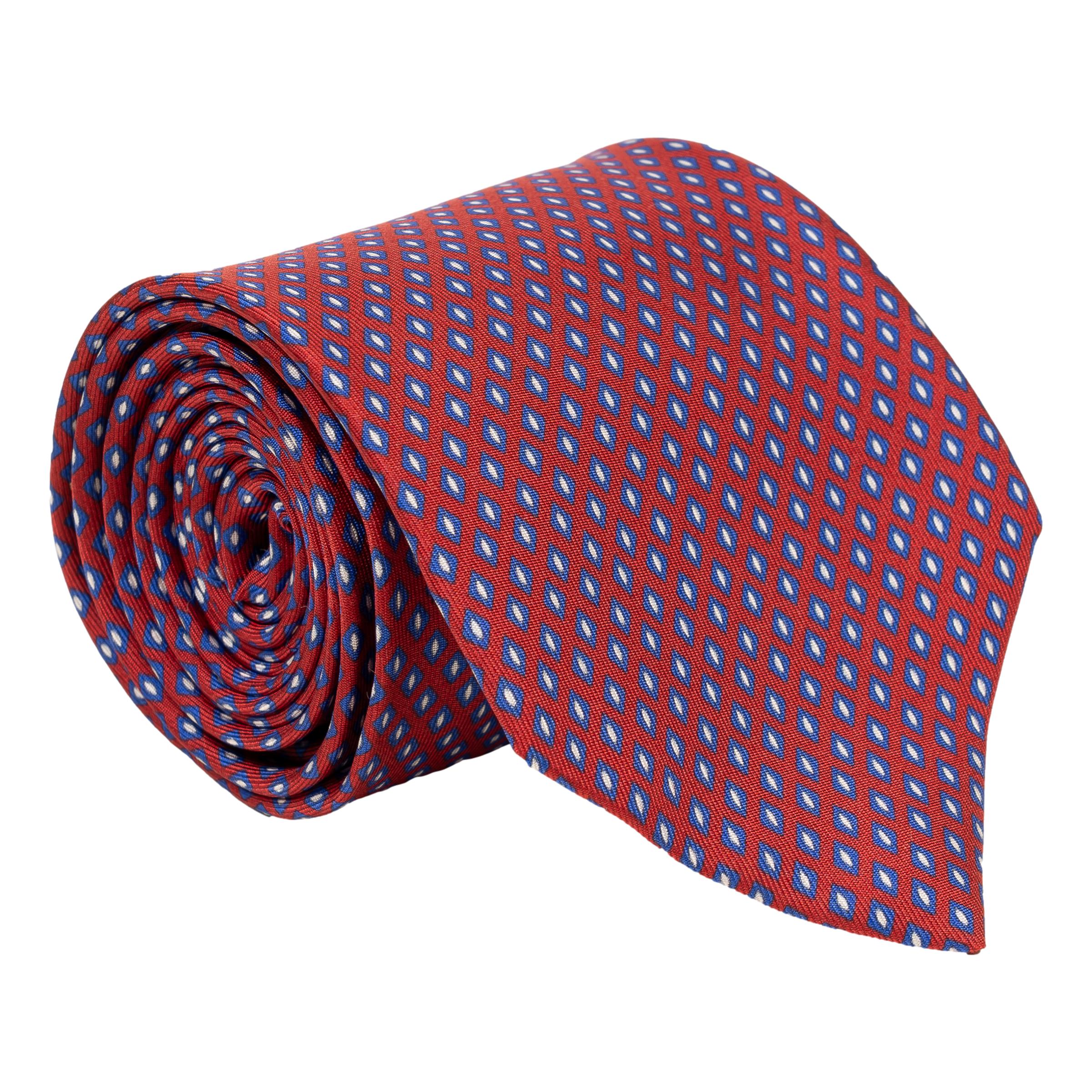 Diamond Dot Print Silk Tie - Image 3
