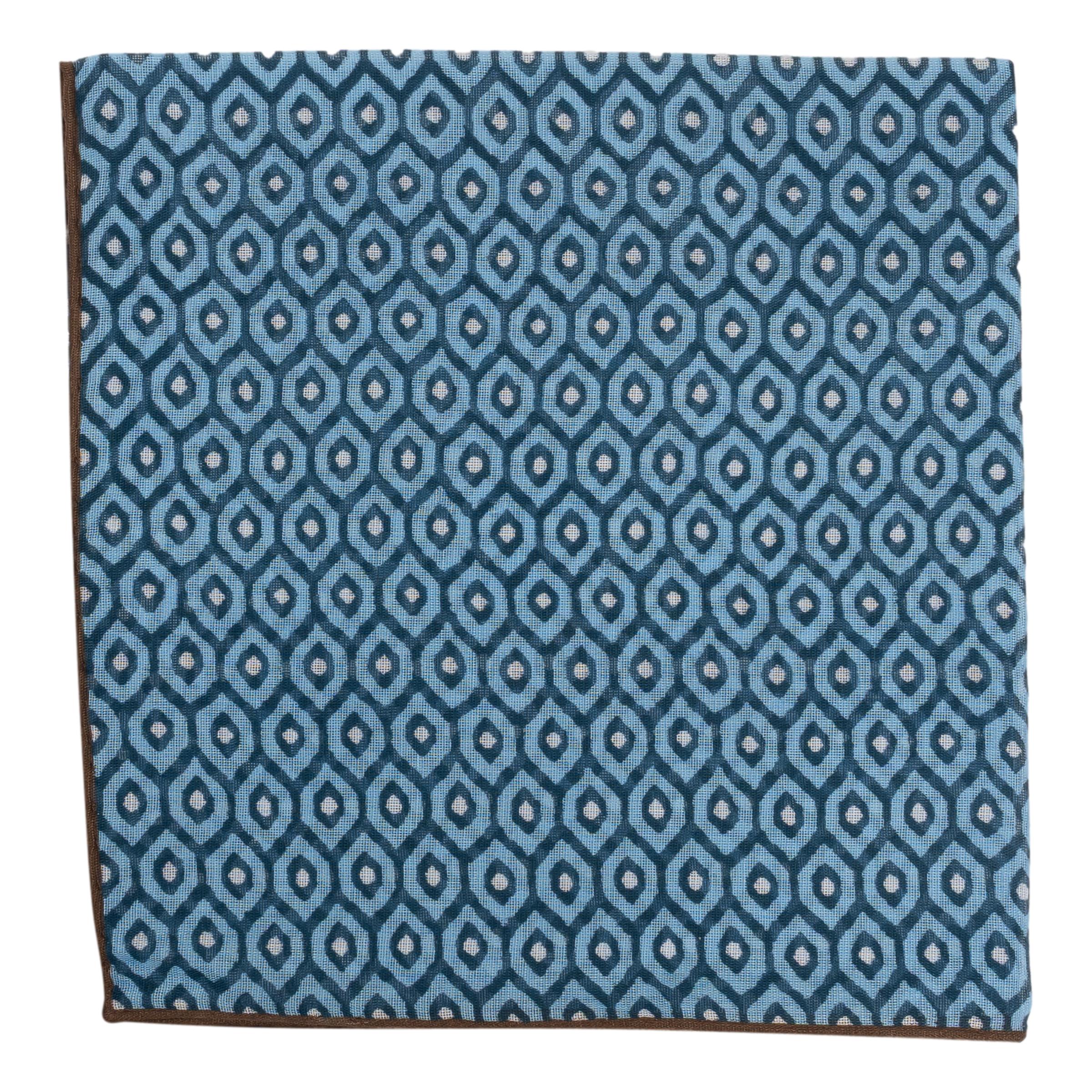 Diamond Patterned Cotton and Cashmere Pocket Square - Image 3