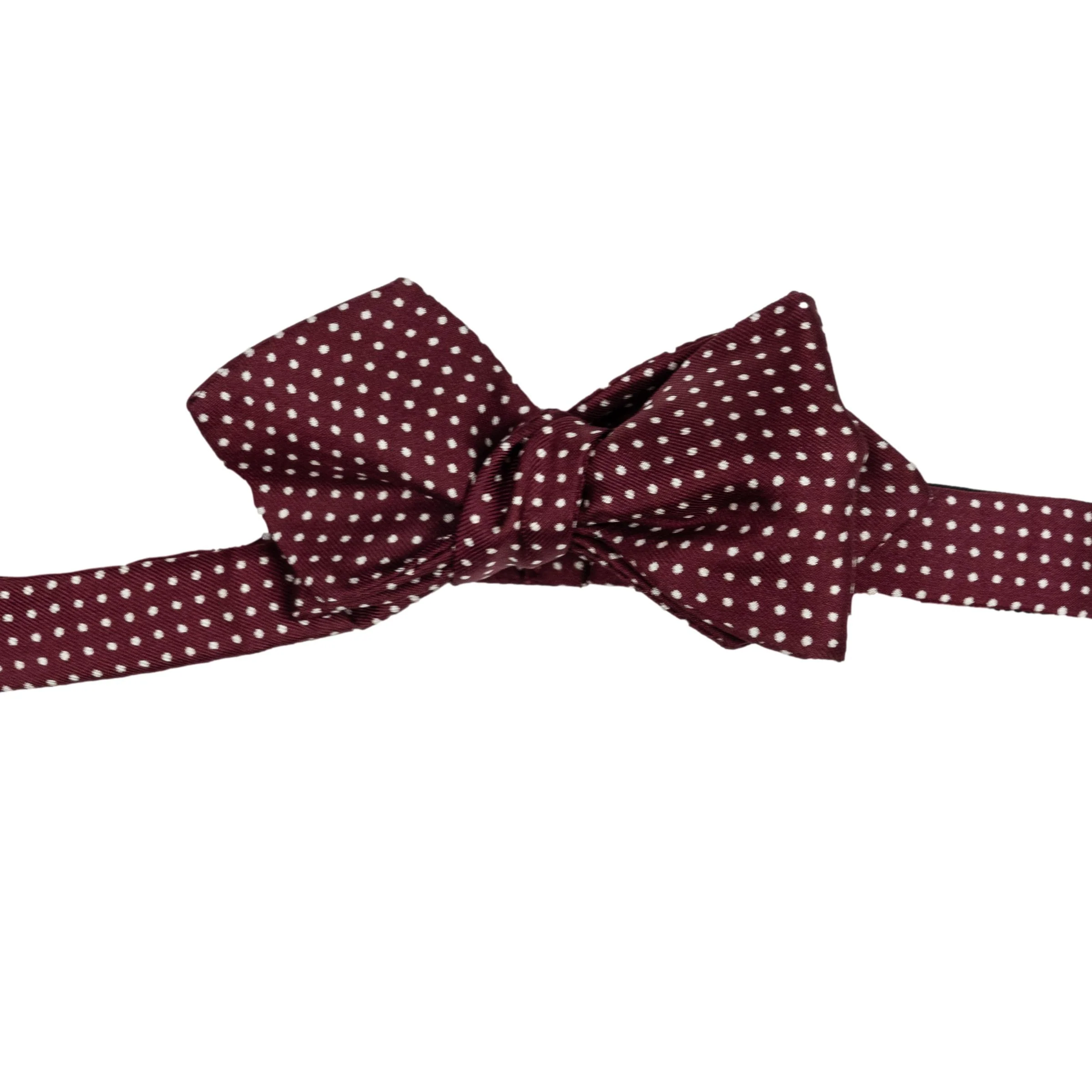 Diamond Point Pin Dot Silk Bow Tie - Image 3