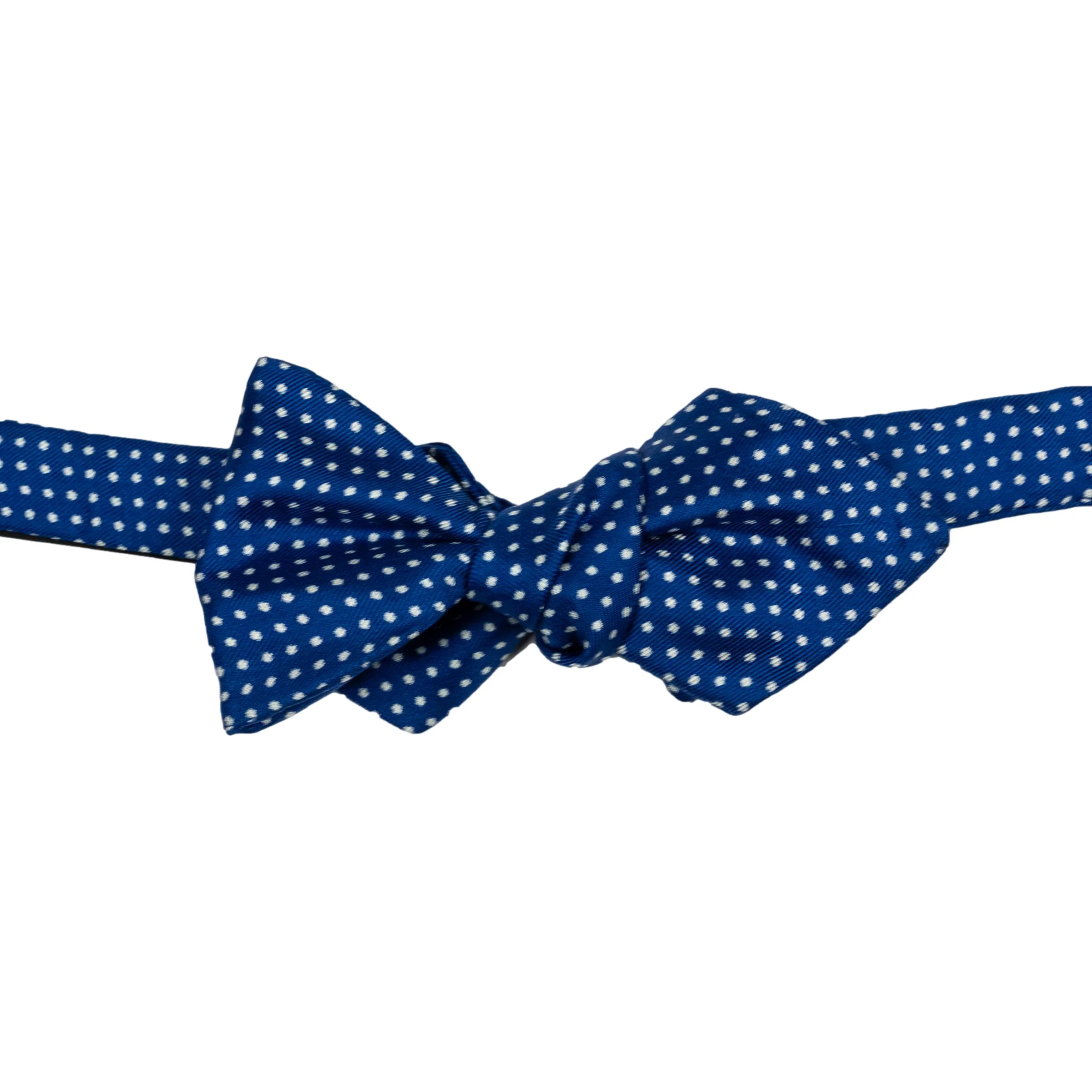 Diamond Point Pin Dot Silk Bow Tie - Image 4
