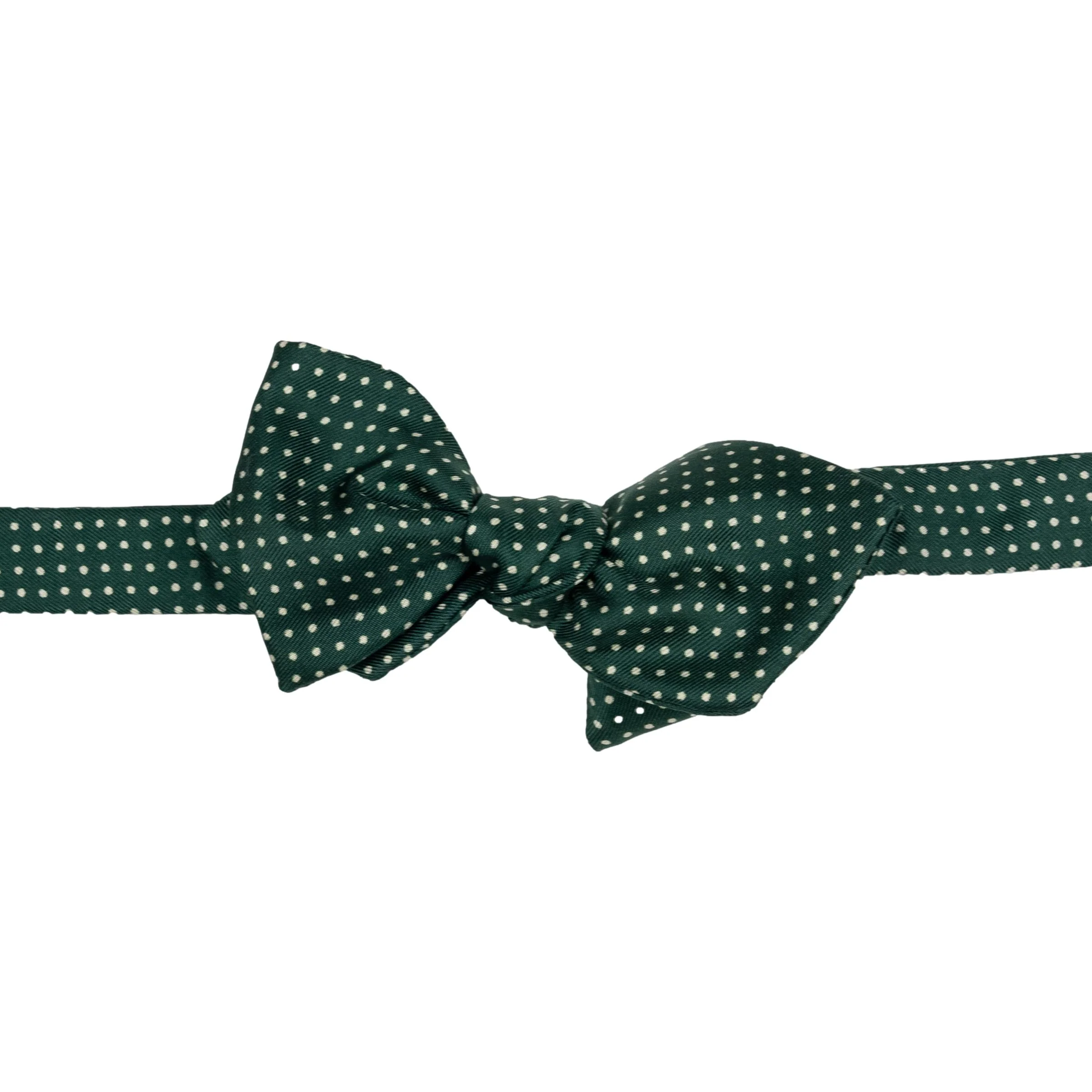 Diamond Point Pin Dot Silk Bow Tie - Image 5