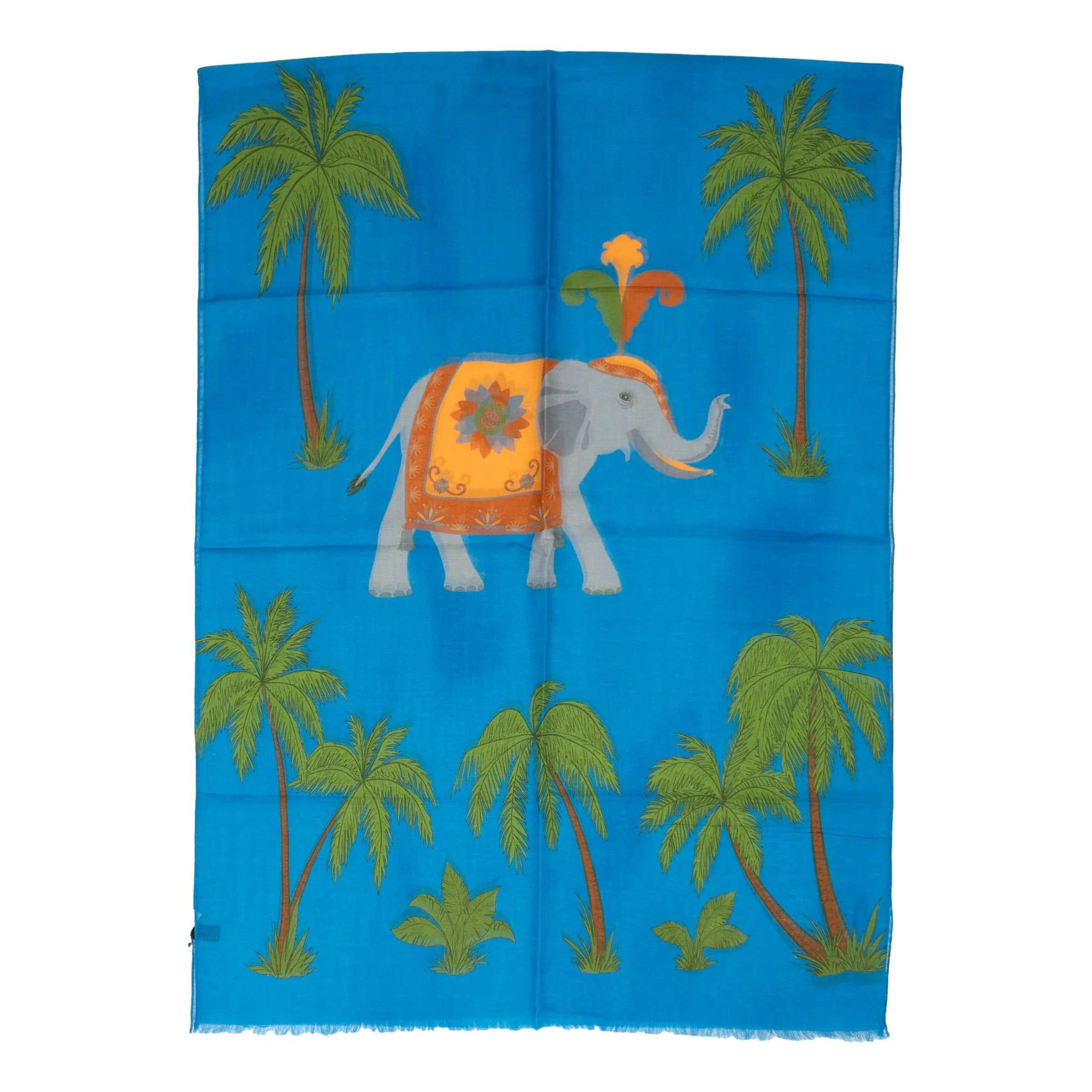 Elephant Cotton and Linen Blend Scarf - Image 2