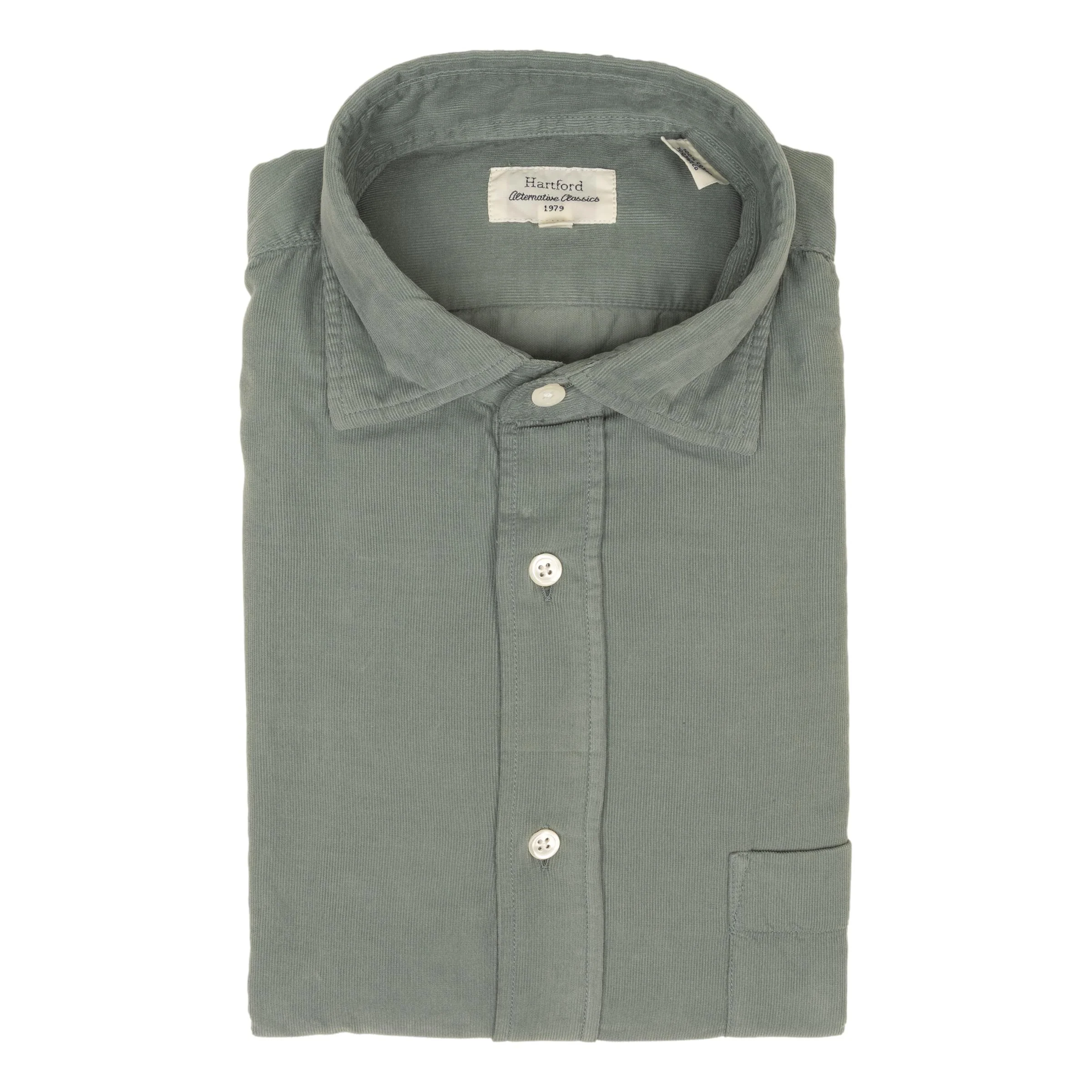 Fine Corduroy Spread Collar Sport Shirt - Image 2