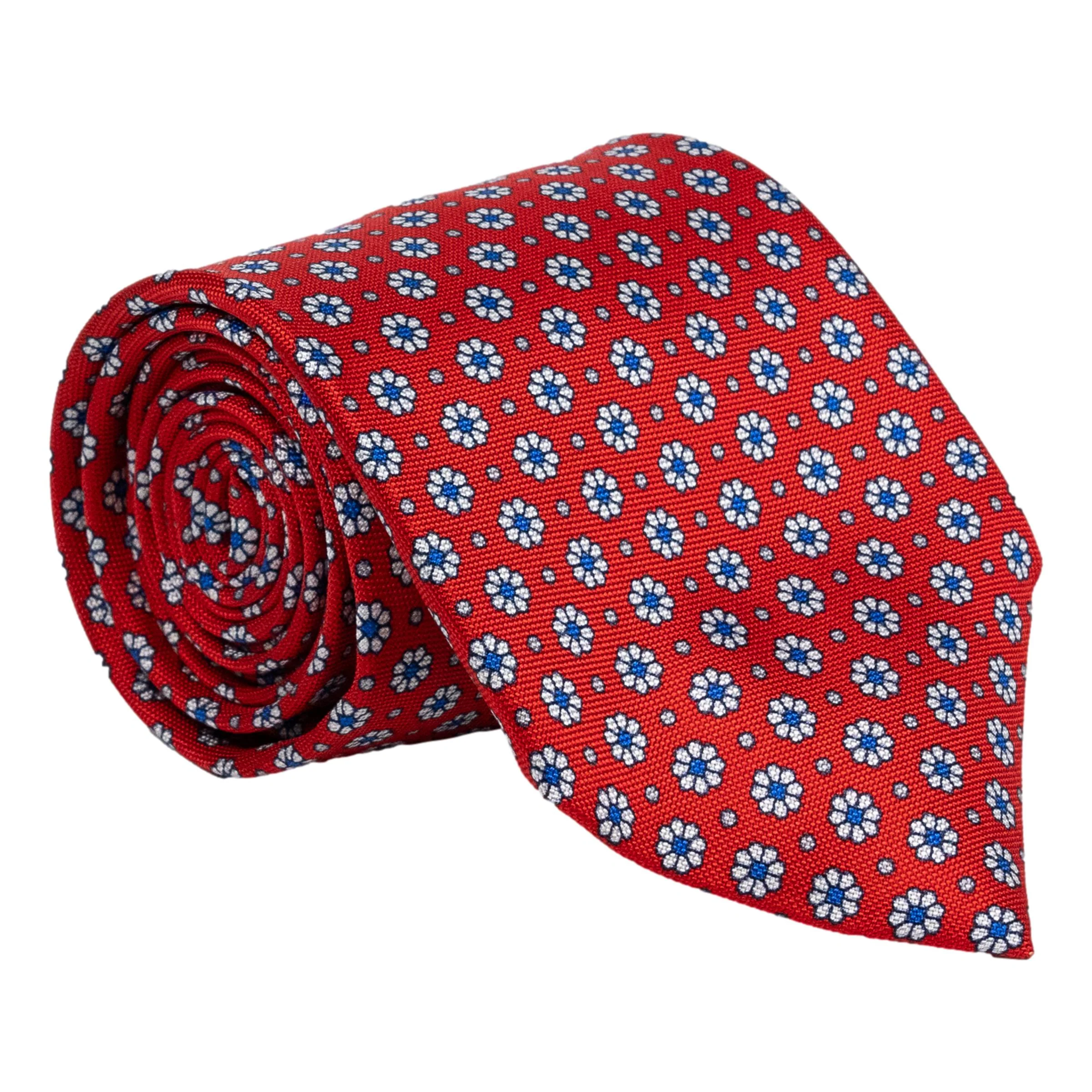 Flower and Dot Motif Silk Tie - Image 2