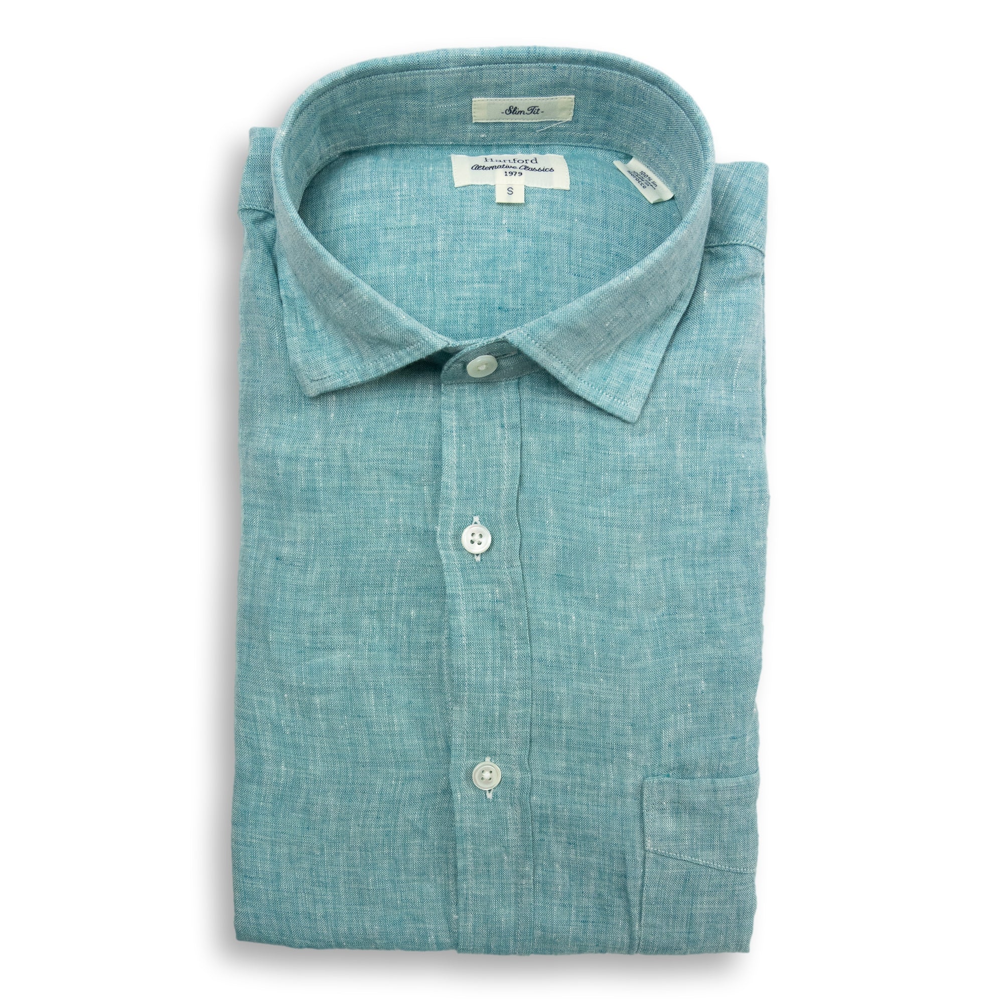 Slim Fit French Linen Sport Shirt - Image 4