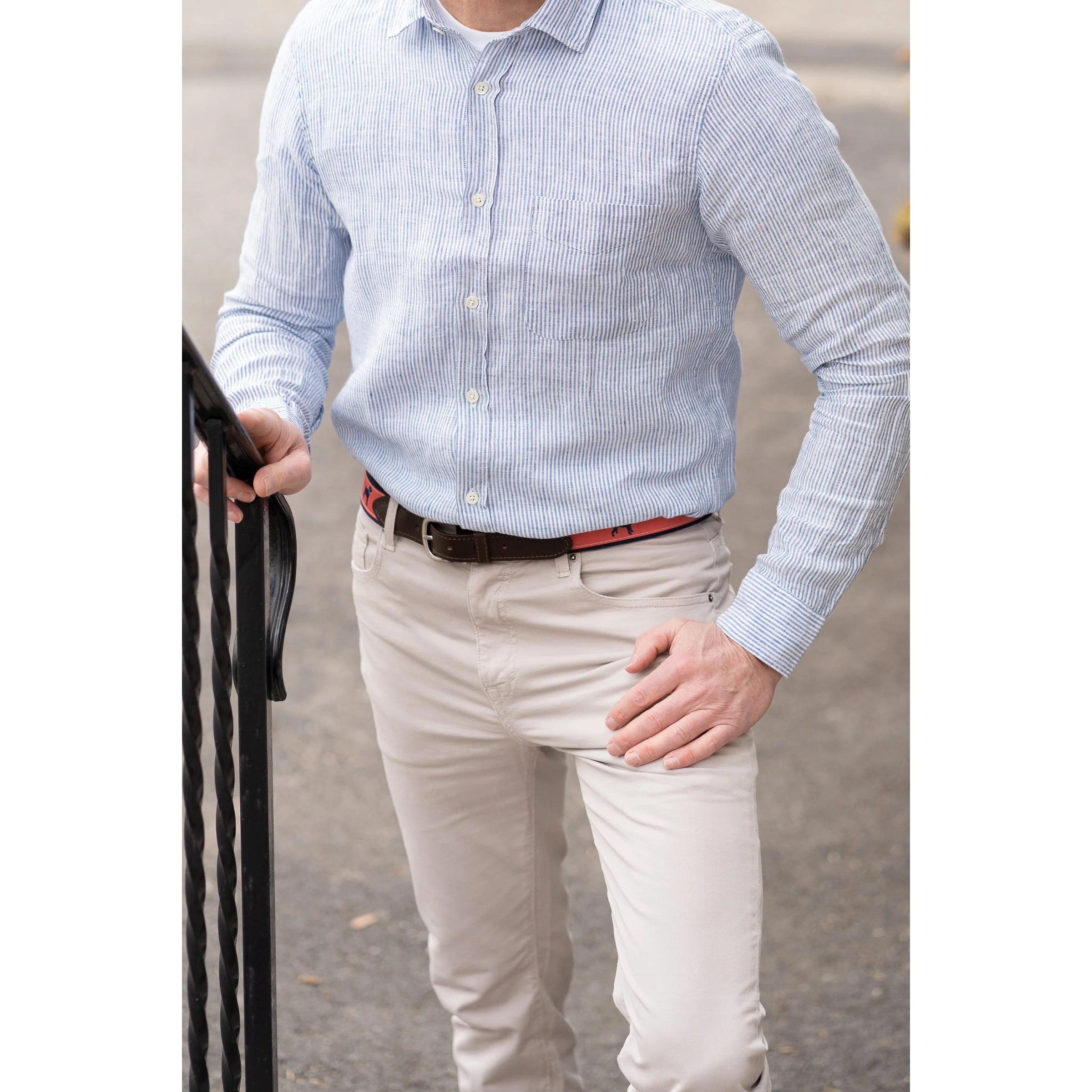 Slim Fit French Linen Sport Shirt - Image 7