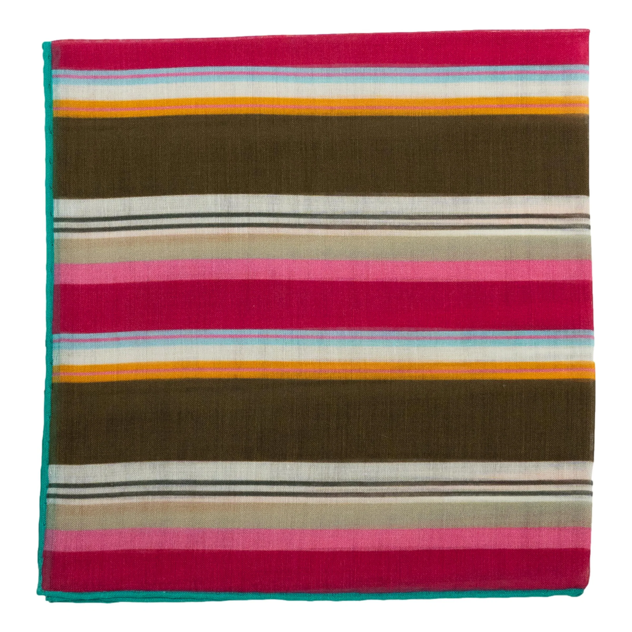 Fun Stripe Cotton Cashmere Blend Pocket Square - Image 3