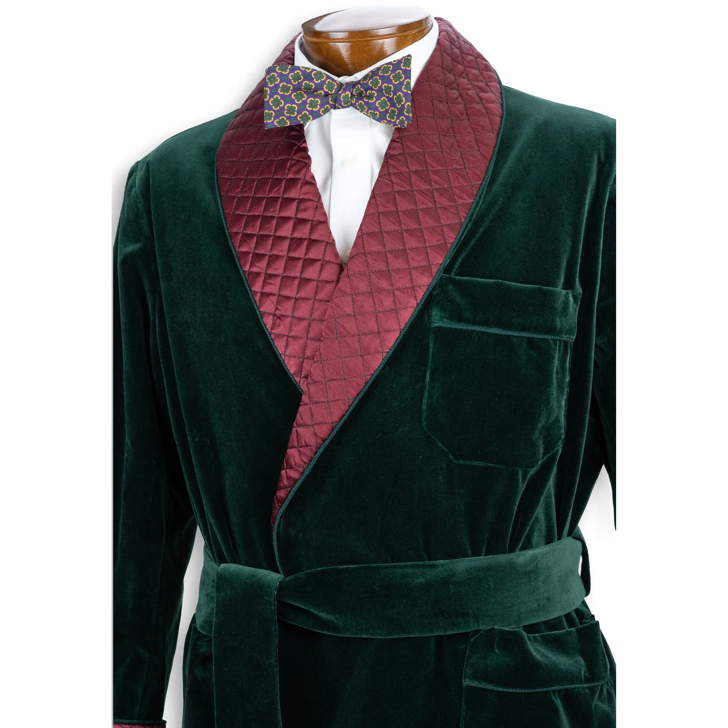 Green Velvet Smoking Jacket - Image 3