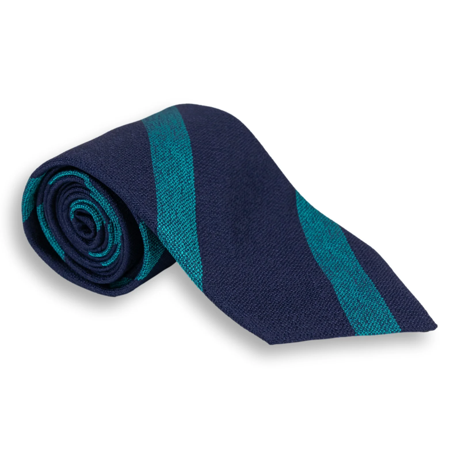 Basket Weave Stripe Silk Woven Tie - Image 2