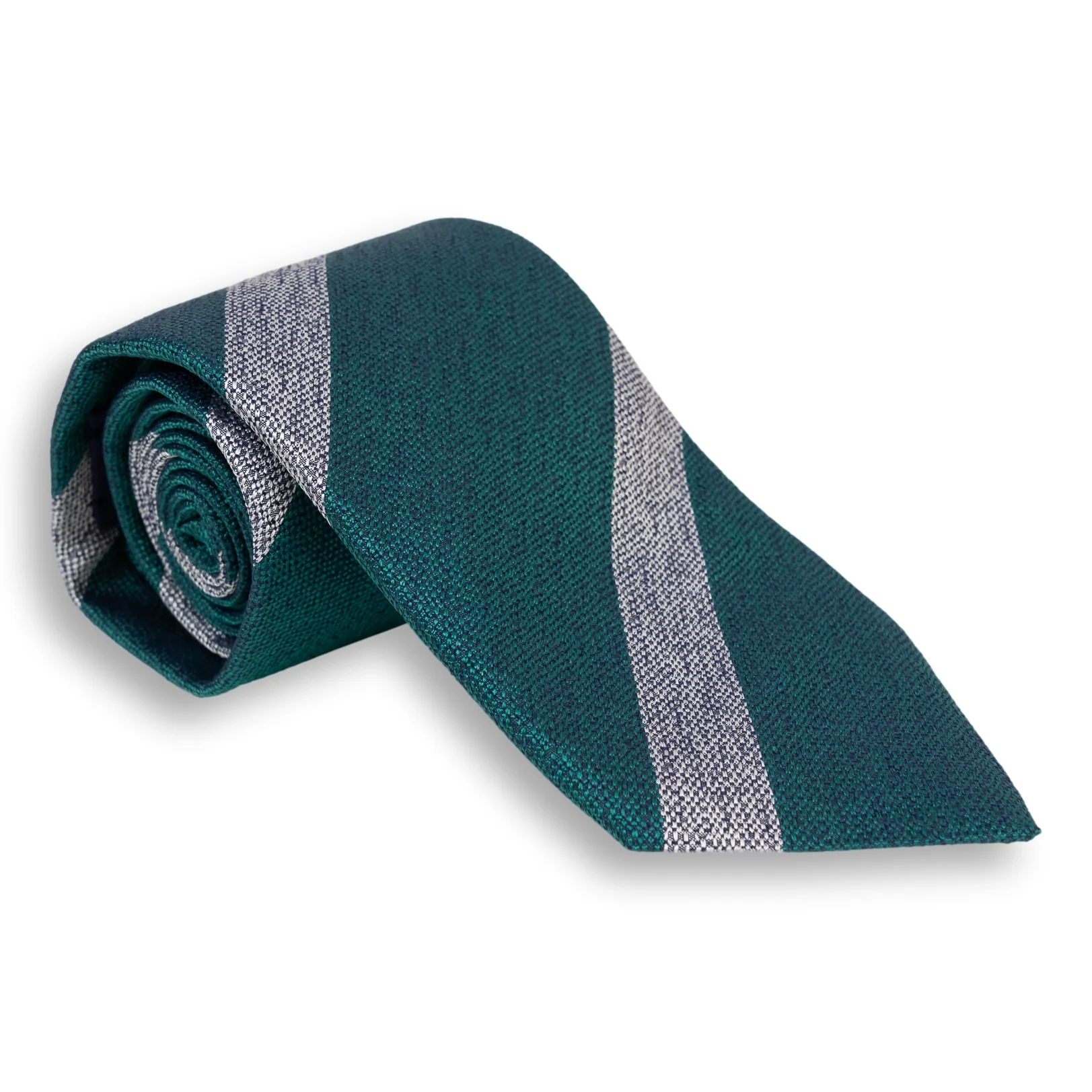 Basket Weave Stripe Silk Woven Tie - Image 3