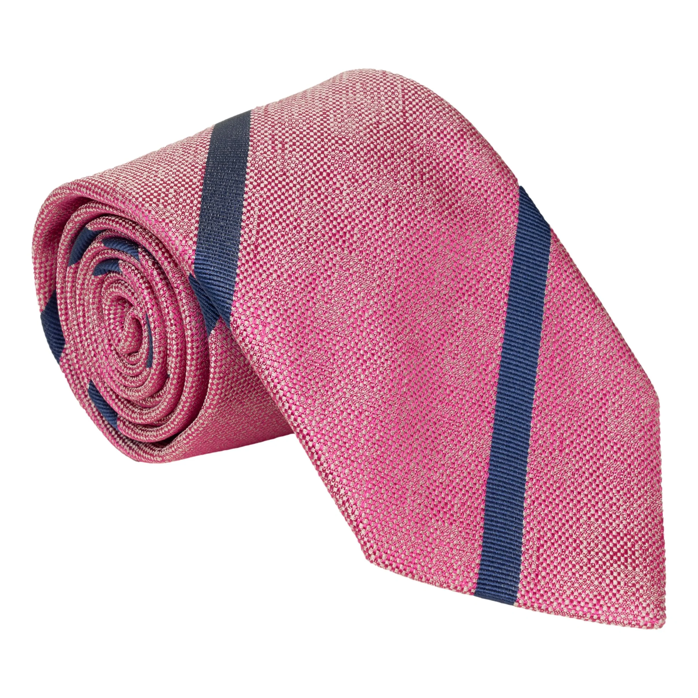 Iridescent Basket Weave Repp Stripe Silk Tie - Image 2