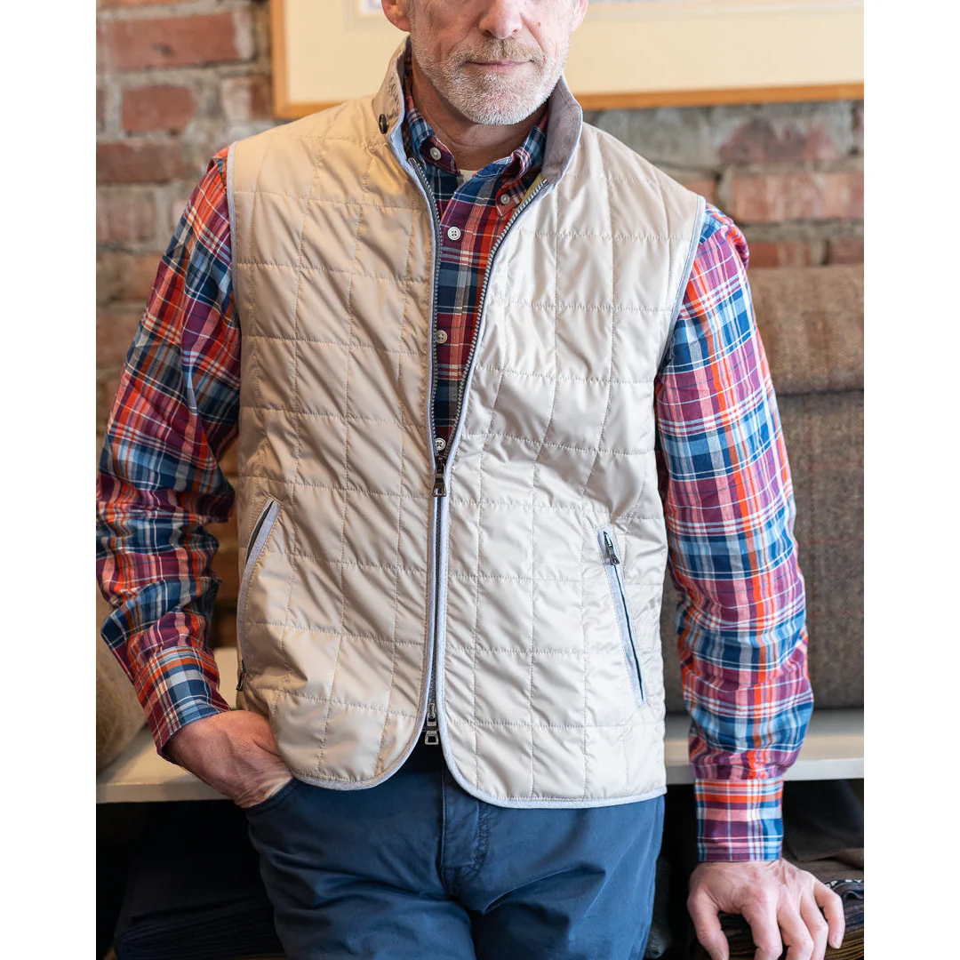 Khaki Theo Waterville Quilted Vest - Image 2