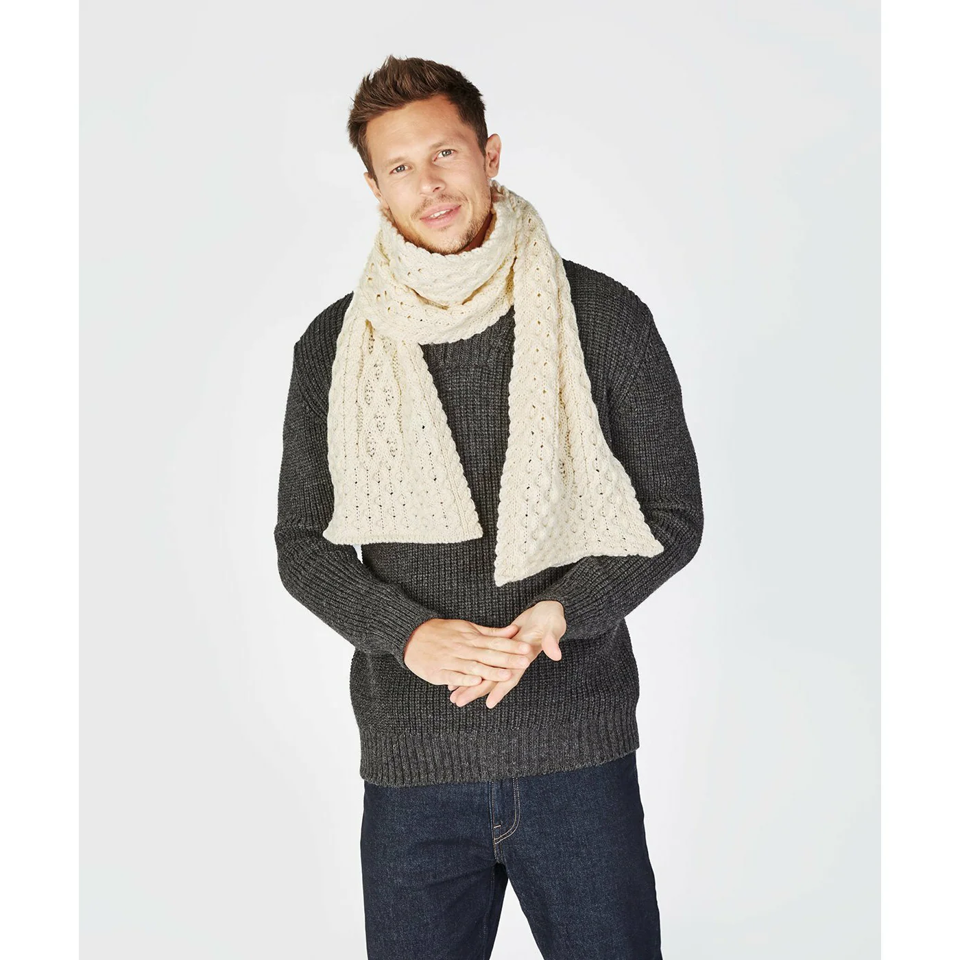 Knitted Aran Scarf - Image 2