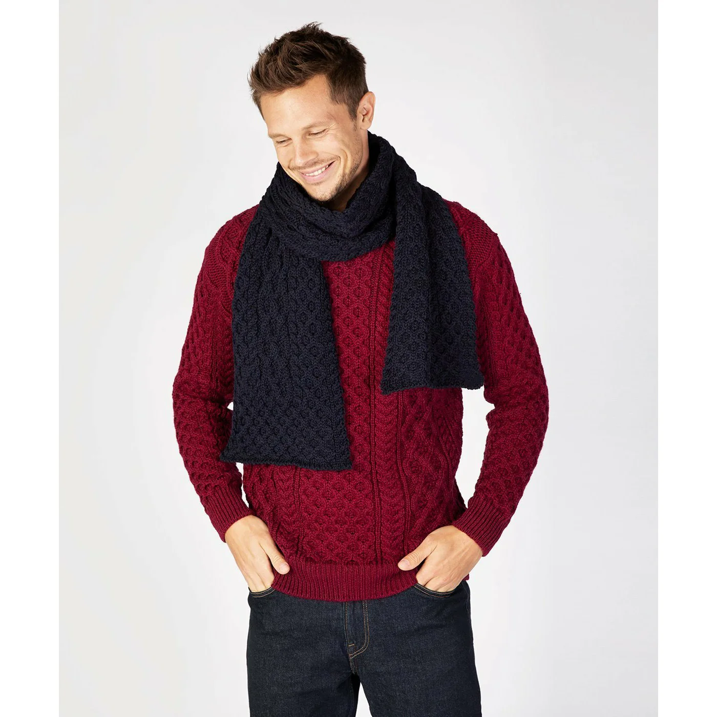 Knitted Aran Scarf - Image 3