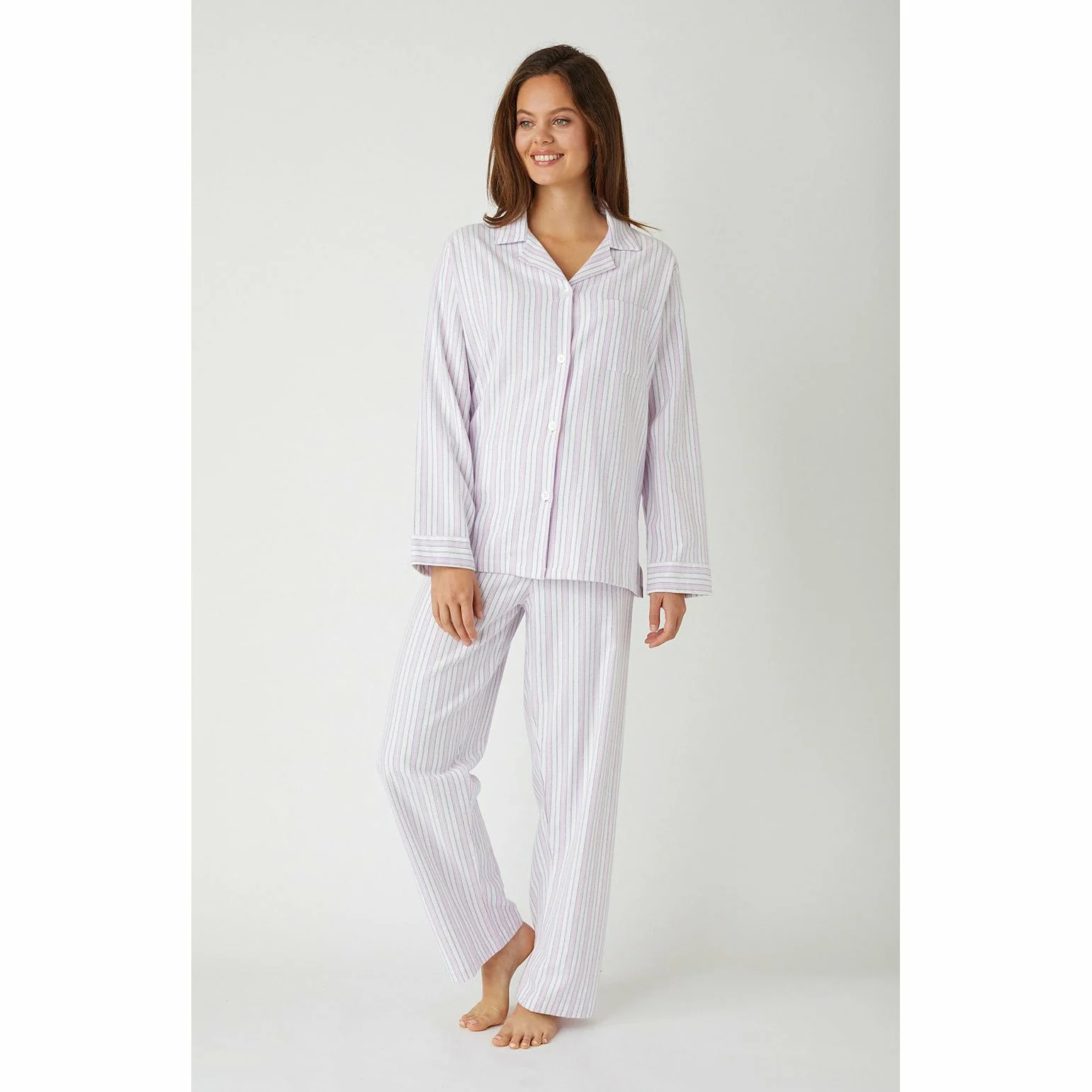 Ladies Brushed Cotton Flannel Pyjamas - Image 14