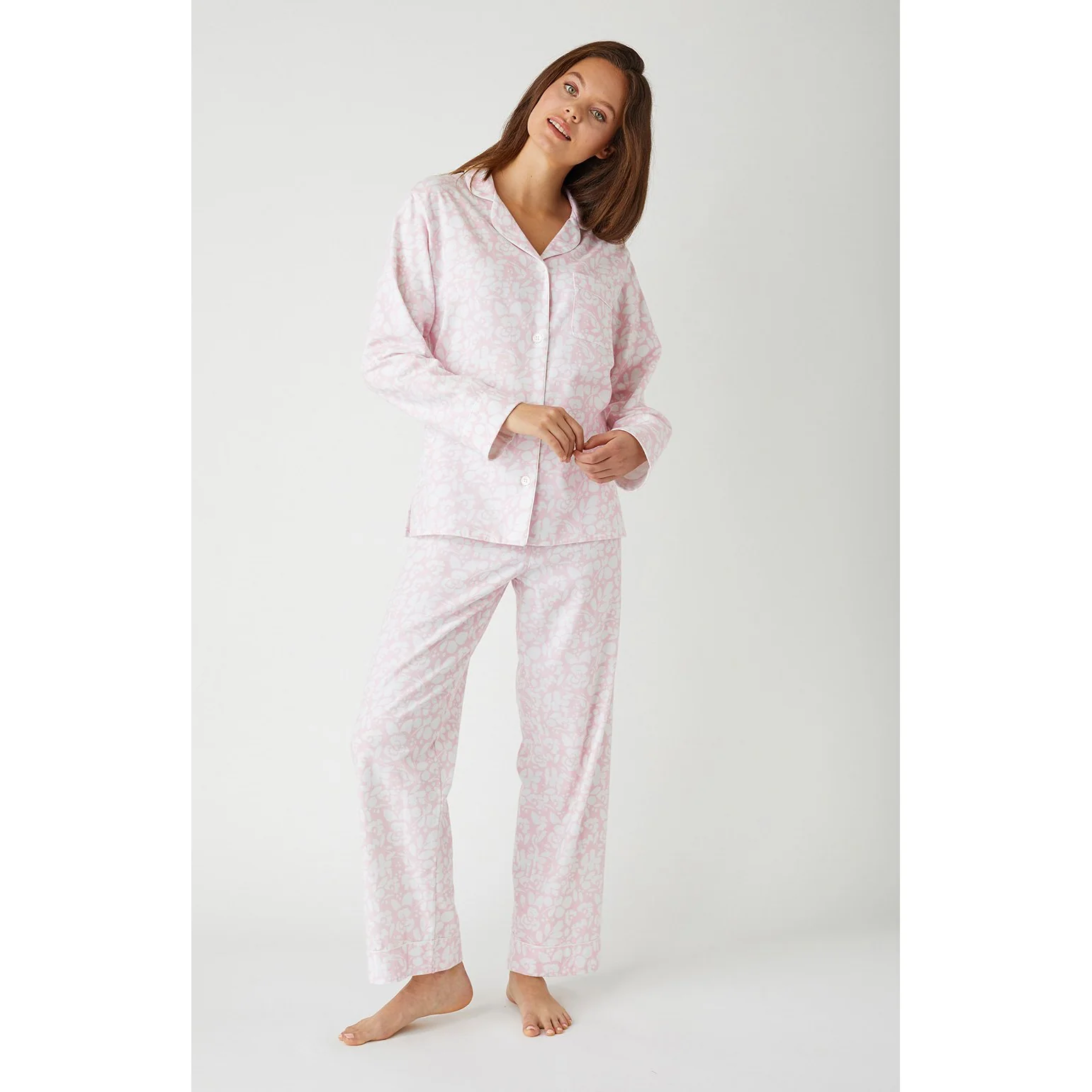 Ladies Brushed Cotton Flannel Pyjamas - Image 5
