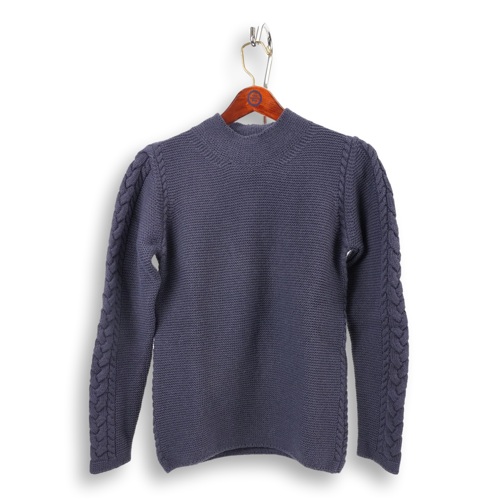Ladies Knitted Cable Funnel Neck Sweater - Image 5