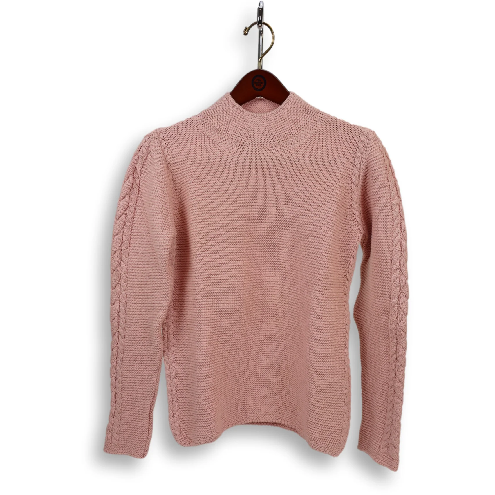 Ladies Knitted Cable Funnel Neck Sweater - Image 6