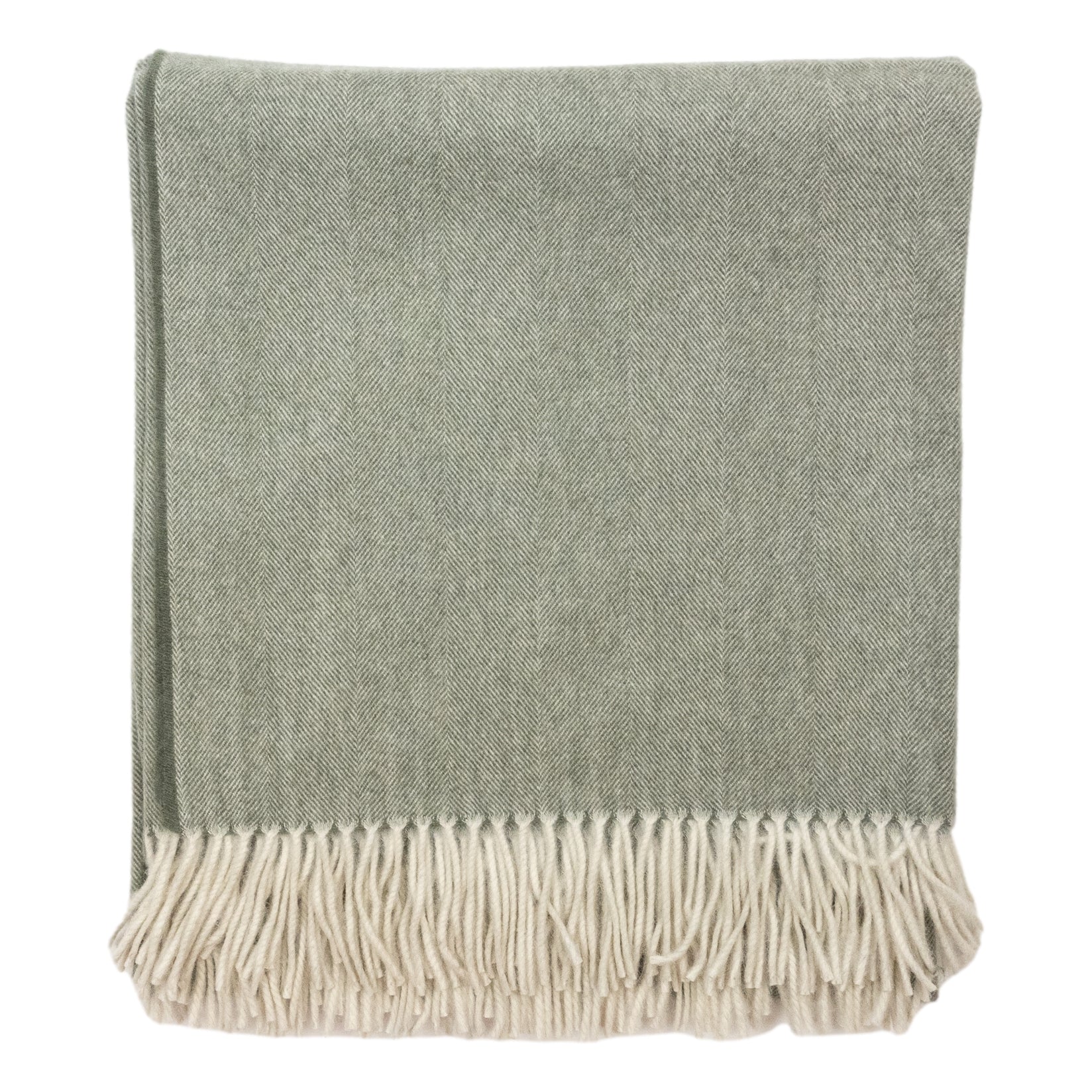 Lambswool and Angora Herringbone Pattern Blanket - Image 4