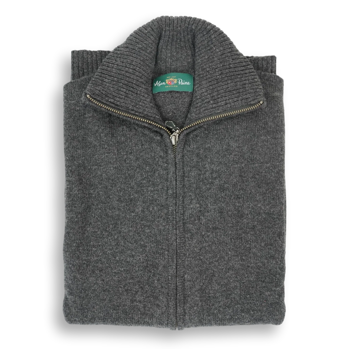 Lambswool Ballater Full Zip Mock Neck Sweater - Image 3