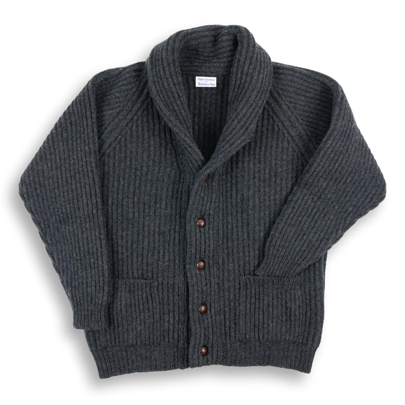 Lambswool Shawl Collar Cardigan Sweater - Image 3