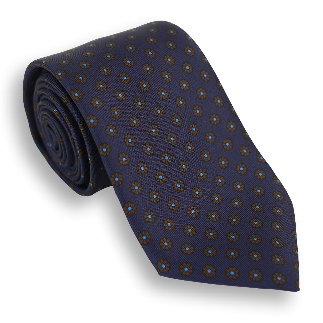 Large Flower Motif Silk Tie - Image 4