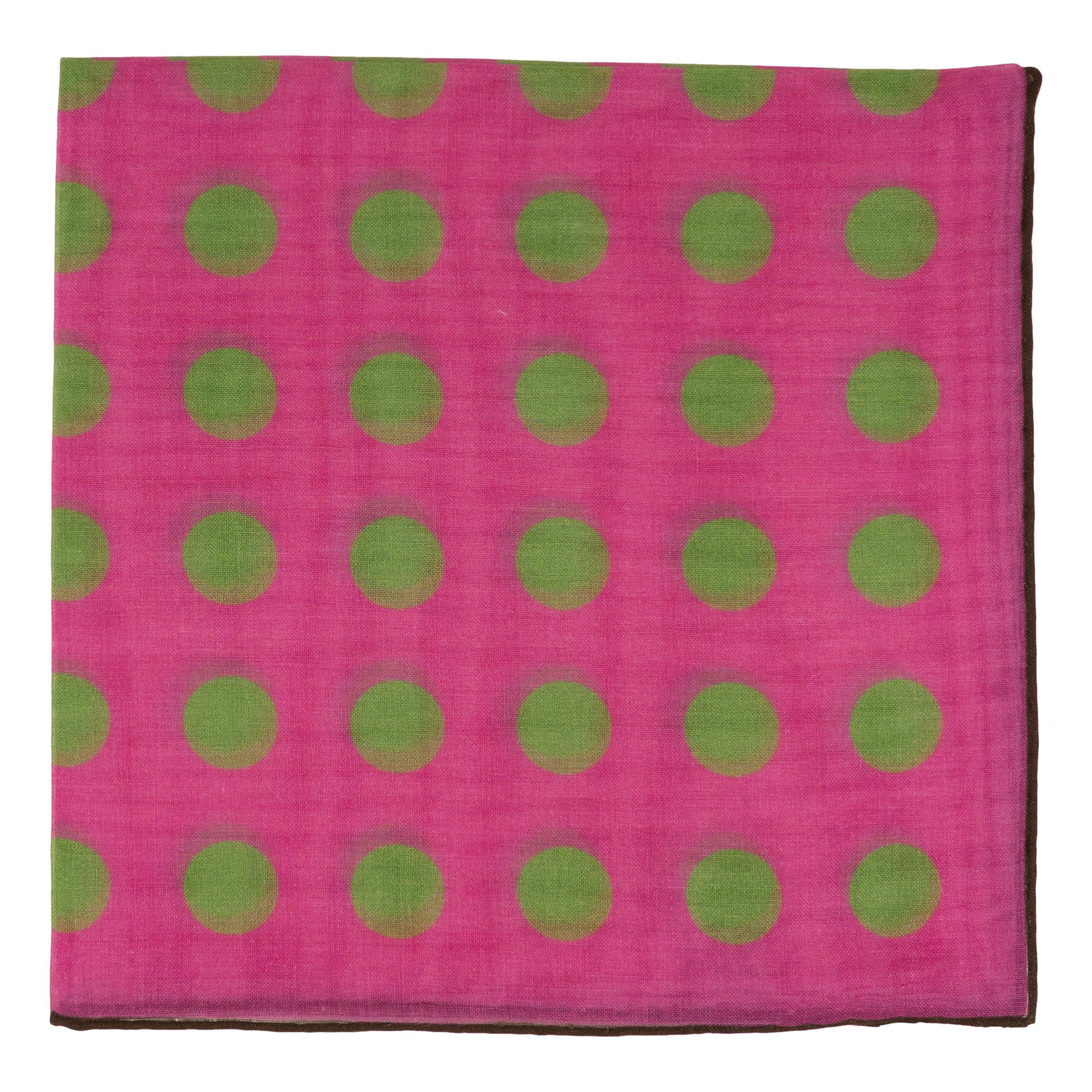 Large Polka Dot Cotton Cashmere Blend Pocket Square - Image 2