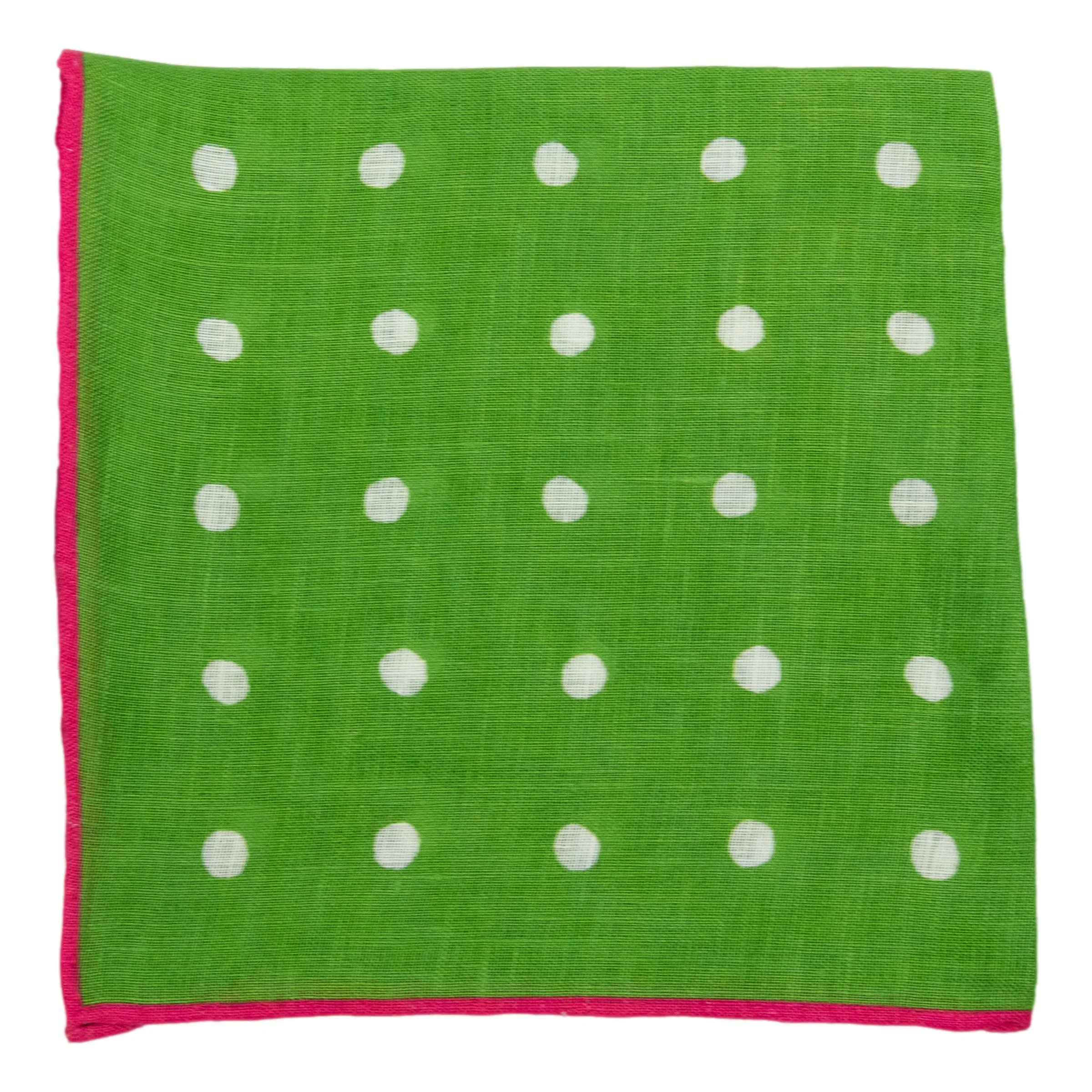 Large Polka Dot Linen Pocket Square - Image 2
