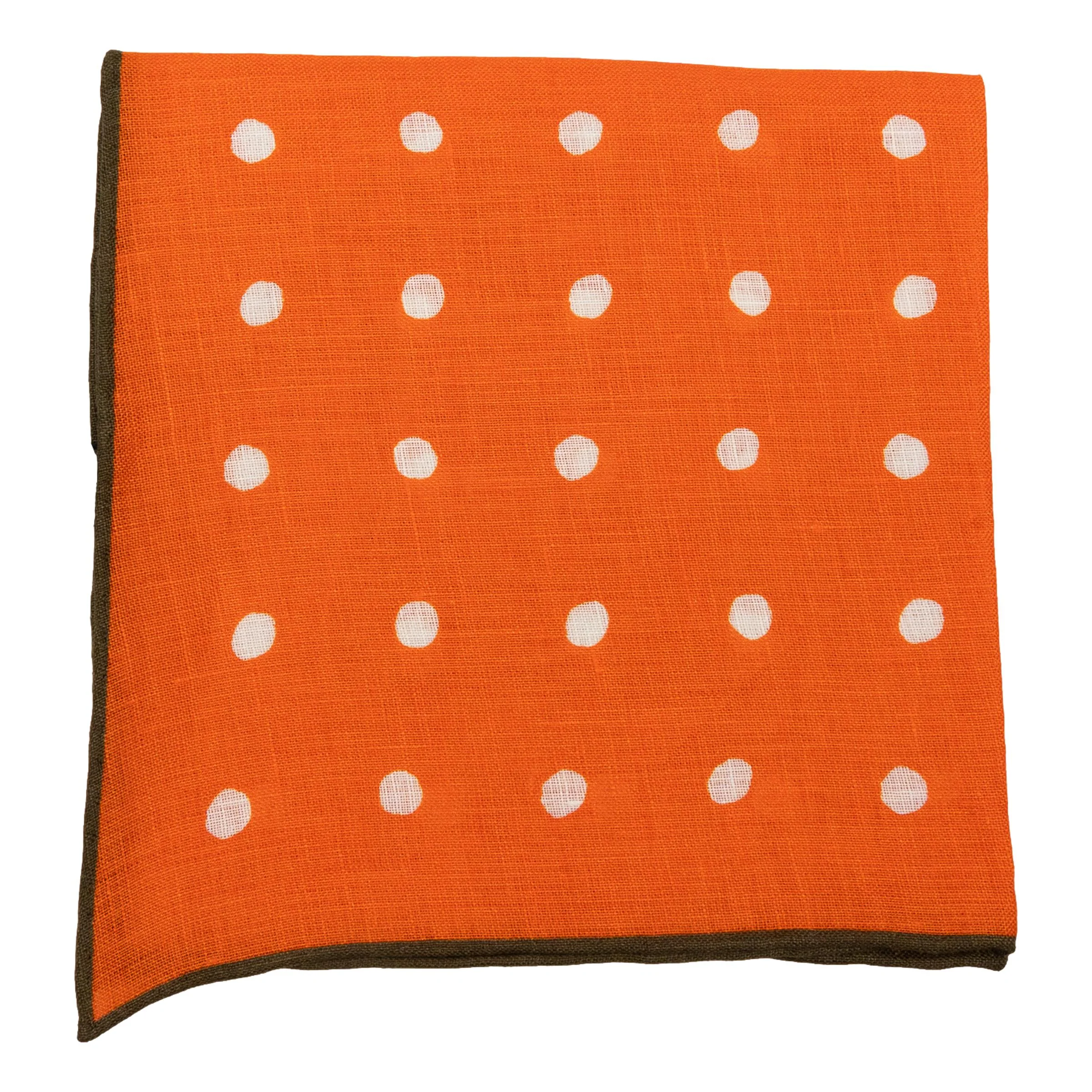 Large Polka Dot Linen Pocket Square - Image 4