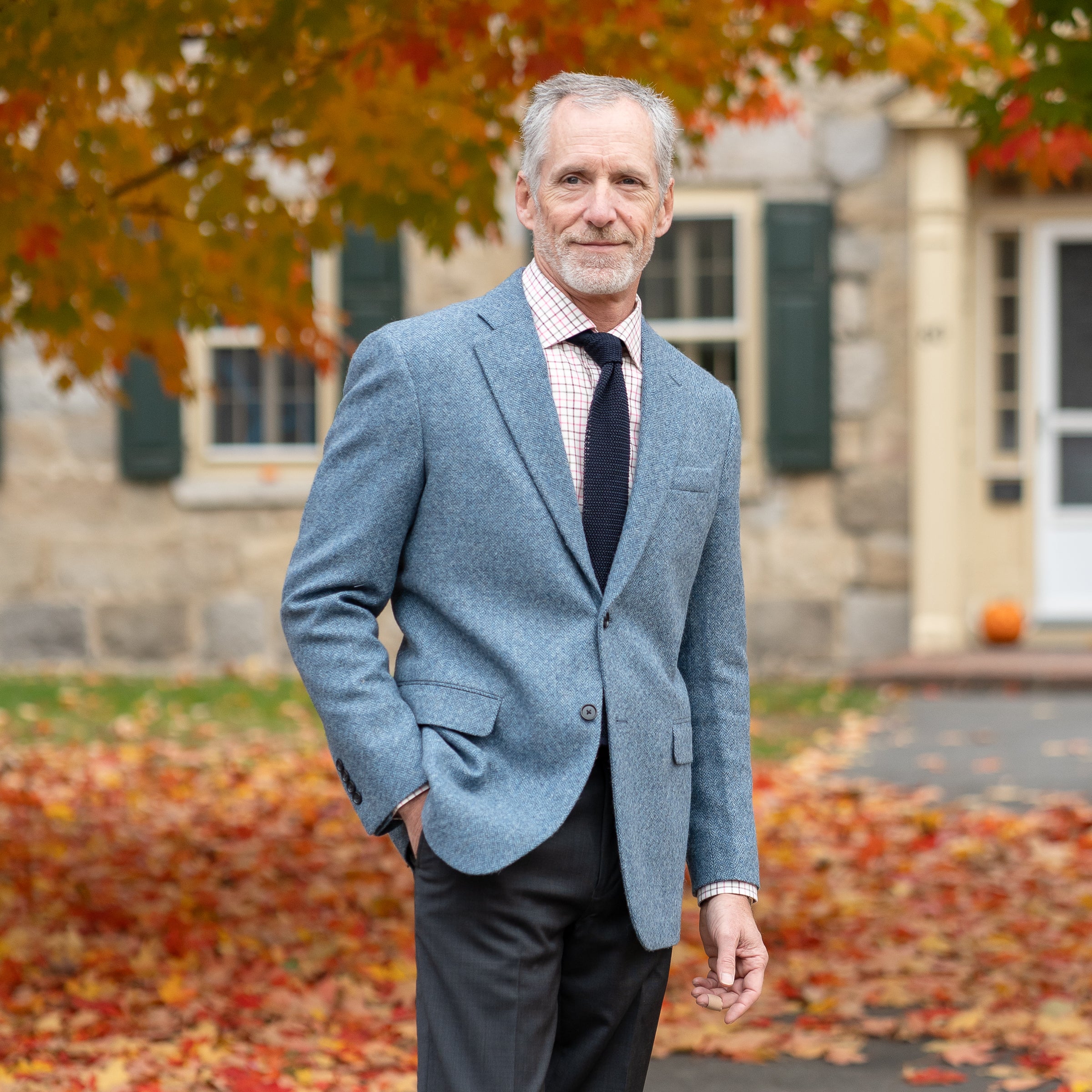 Light Blue Heritage Featherbone Wool Tweed Sport Coat - Image 2