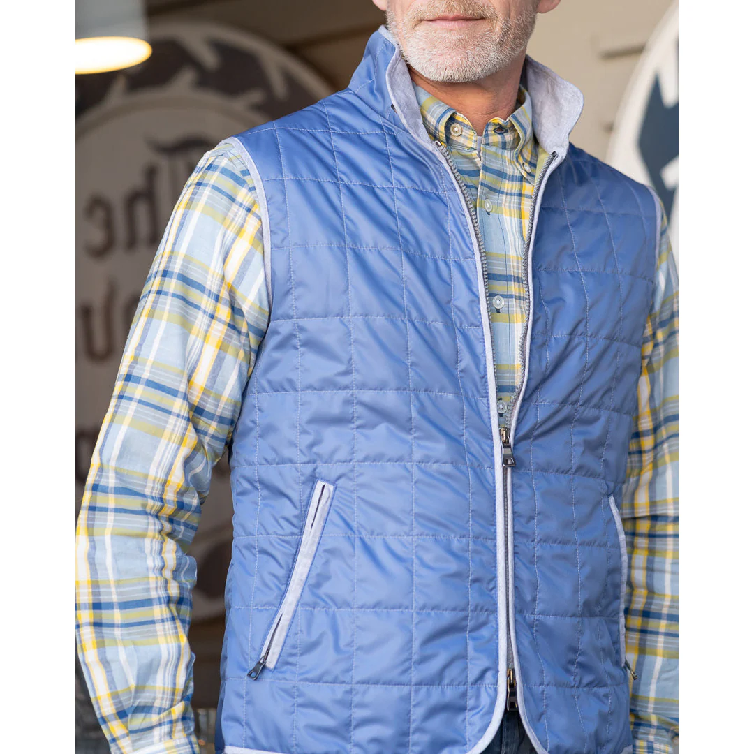 Light Blue Theo Waterville Quilted Vest - Image 2