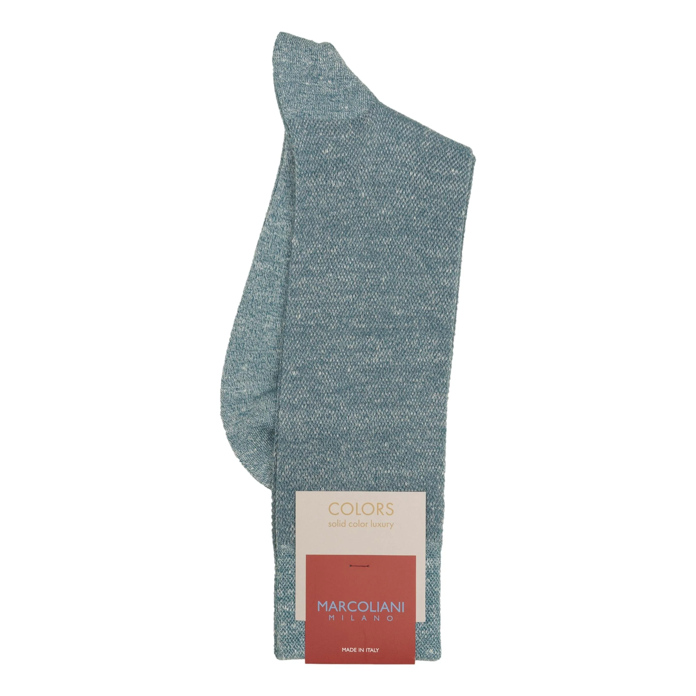 Linen Cotton Blend Piqué Mid-Calf Dress Socks - Image 4