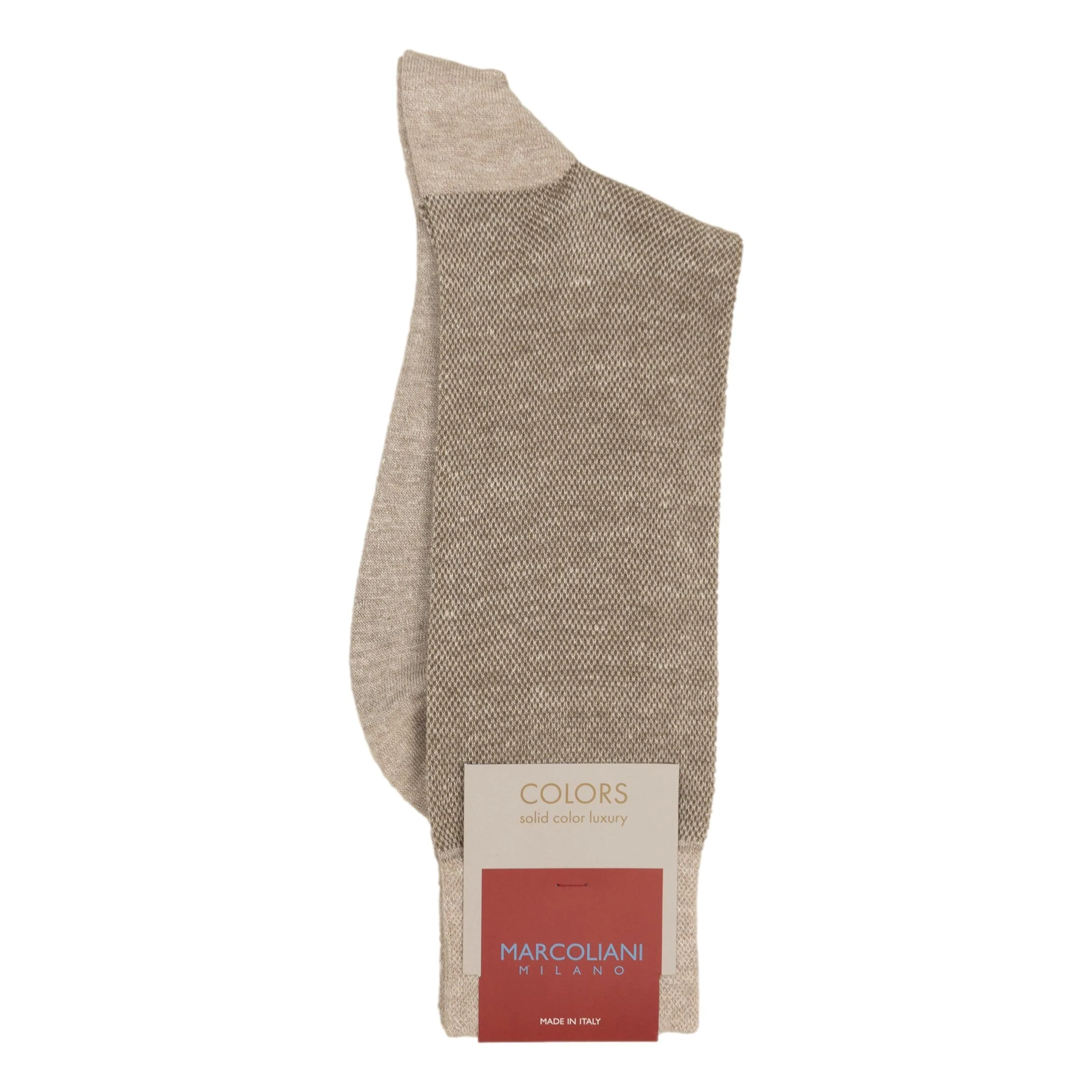 Linen Cotton Blend Piqué Mid-Calf Dress Socks - Image 5