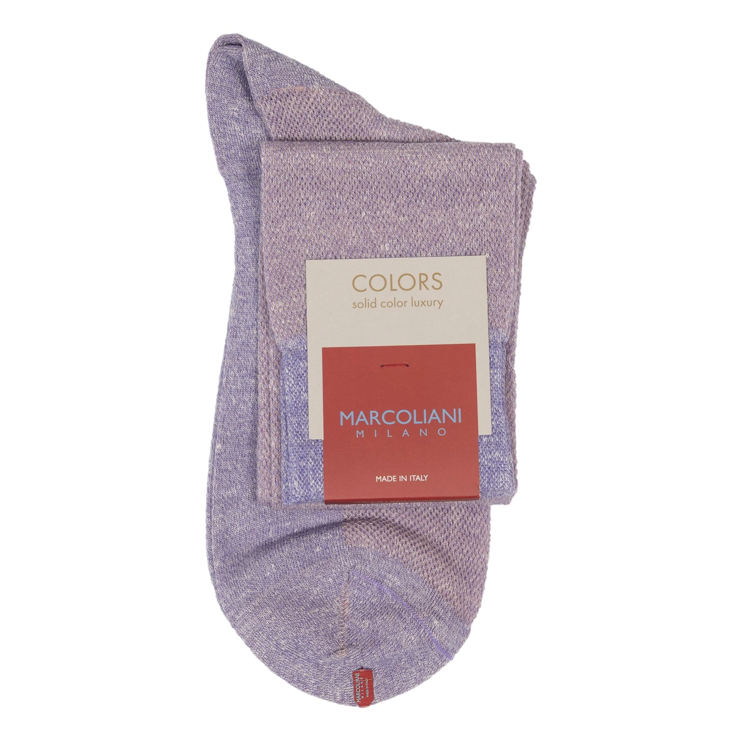 Linen Pima Cotton Blend Piqué Over the Calf Dress Socks - Image 2