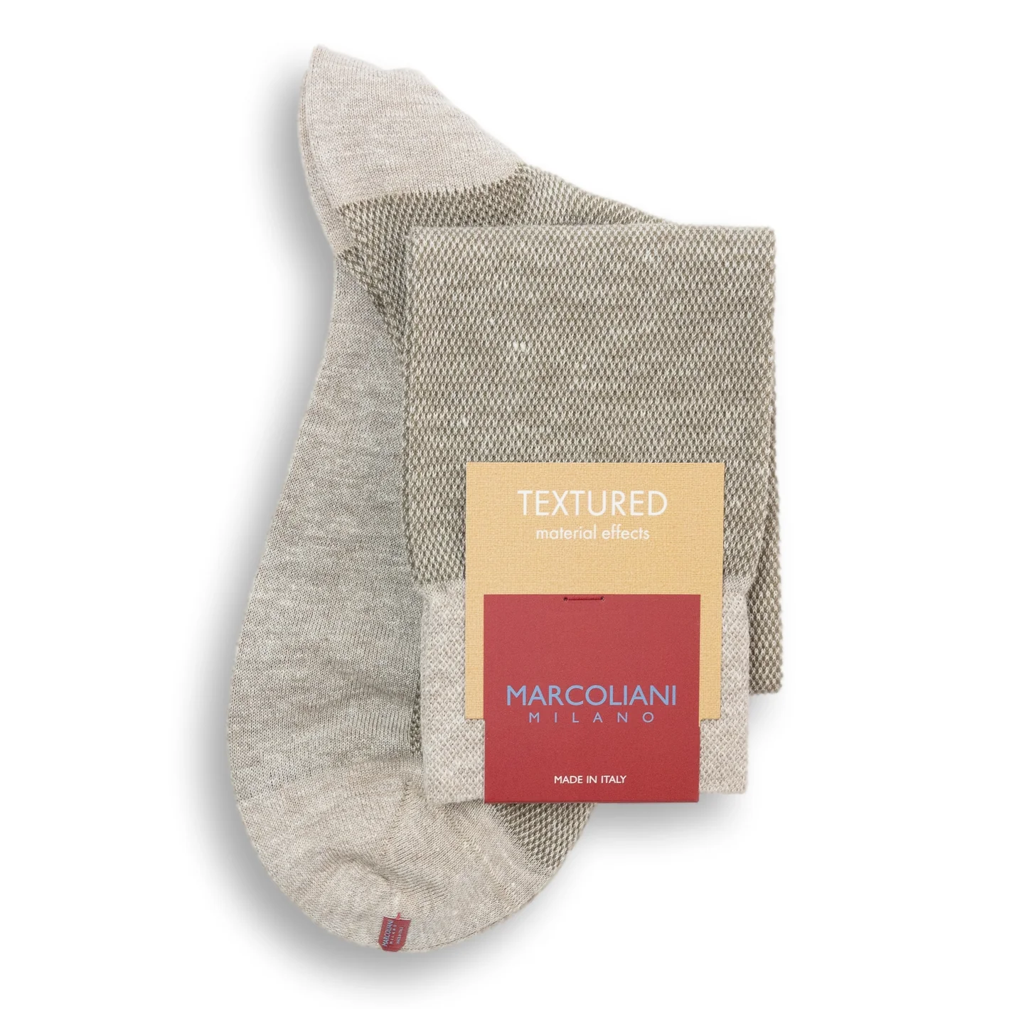 Linen Pima Cotton Blend Piqué Over the Calf Dress Socks - Image 3
