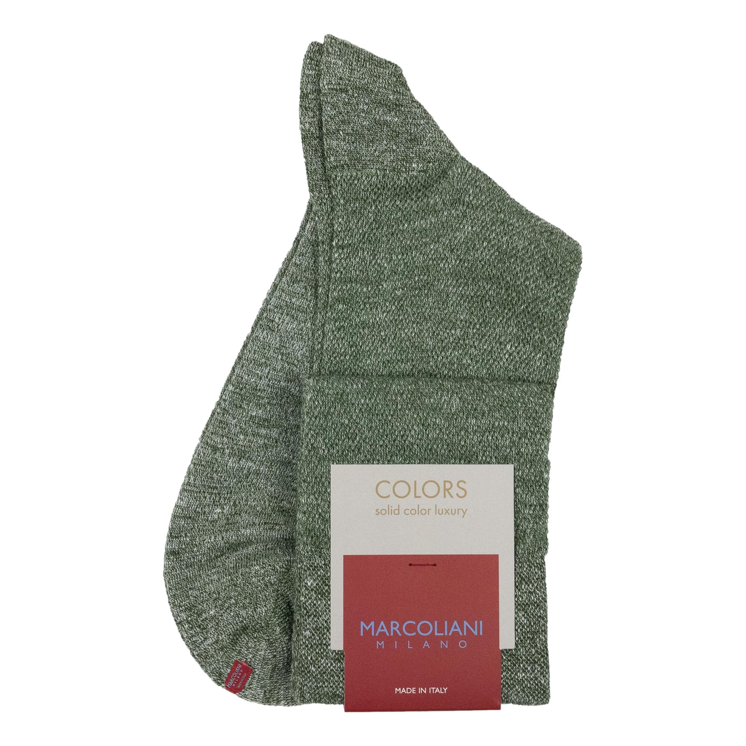 Linen Pima Cotton Blend Piqué Over the Calf Dress Socks - Image 5