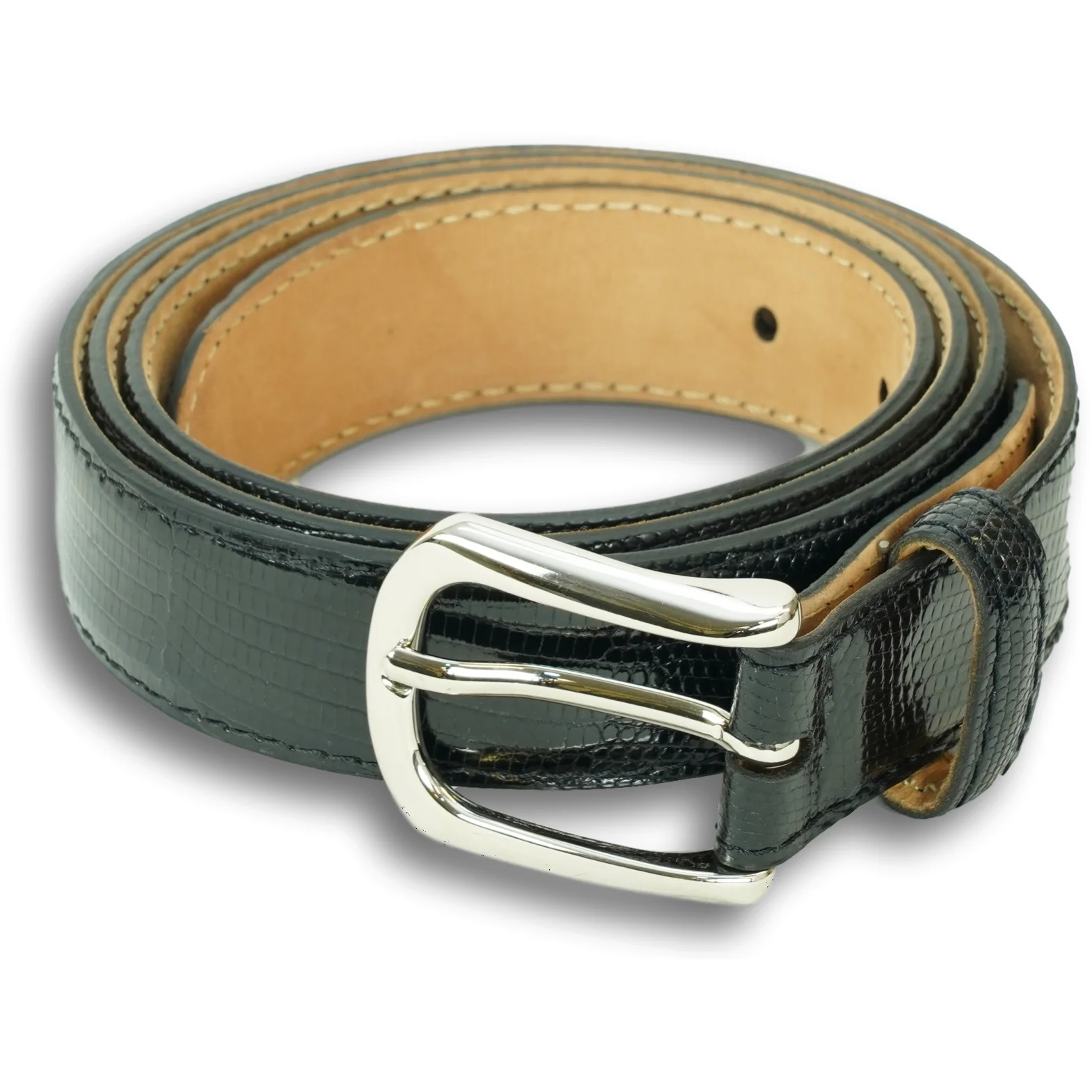 1 1/8" Lizard Skin Belt with Nickel Buckle - Image 2