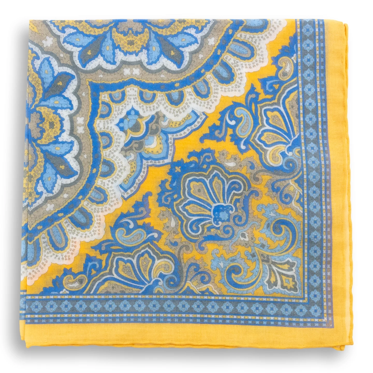 Medallion Fleur Cotton Pocket Square - Image 4