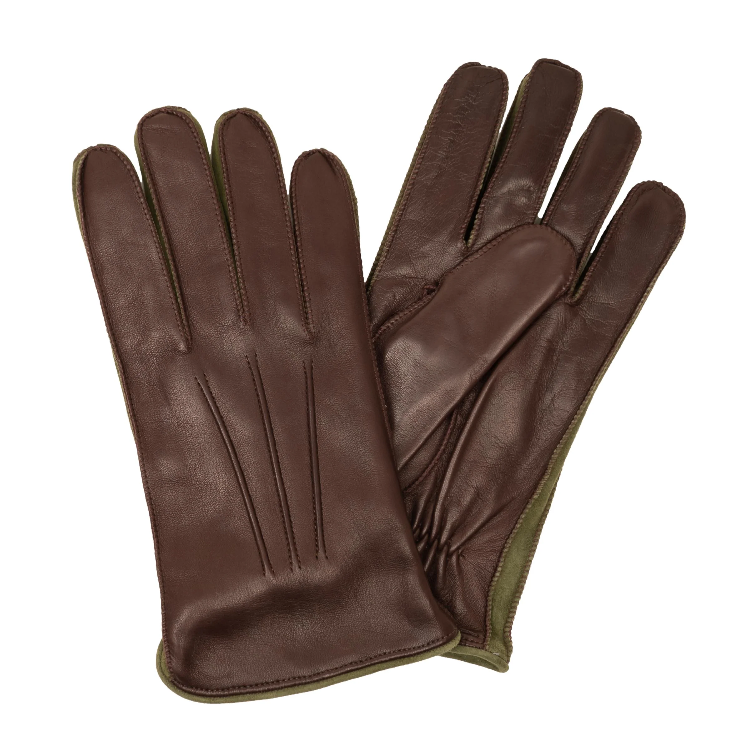 Men's Two-toned Nappa Leather Gloves with Cashmere Lining and Palm Vent - Image 3