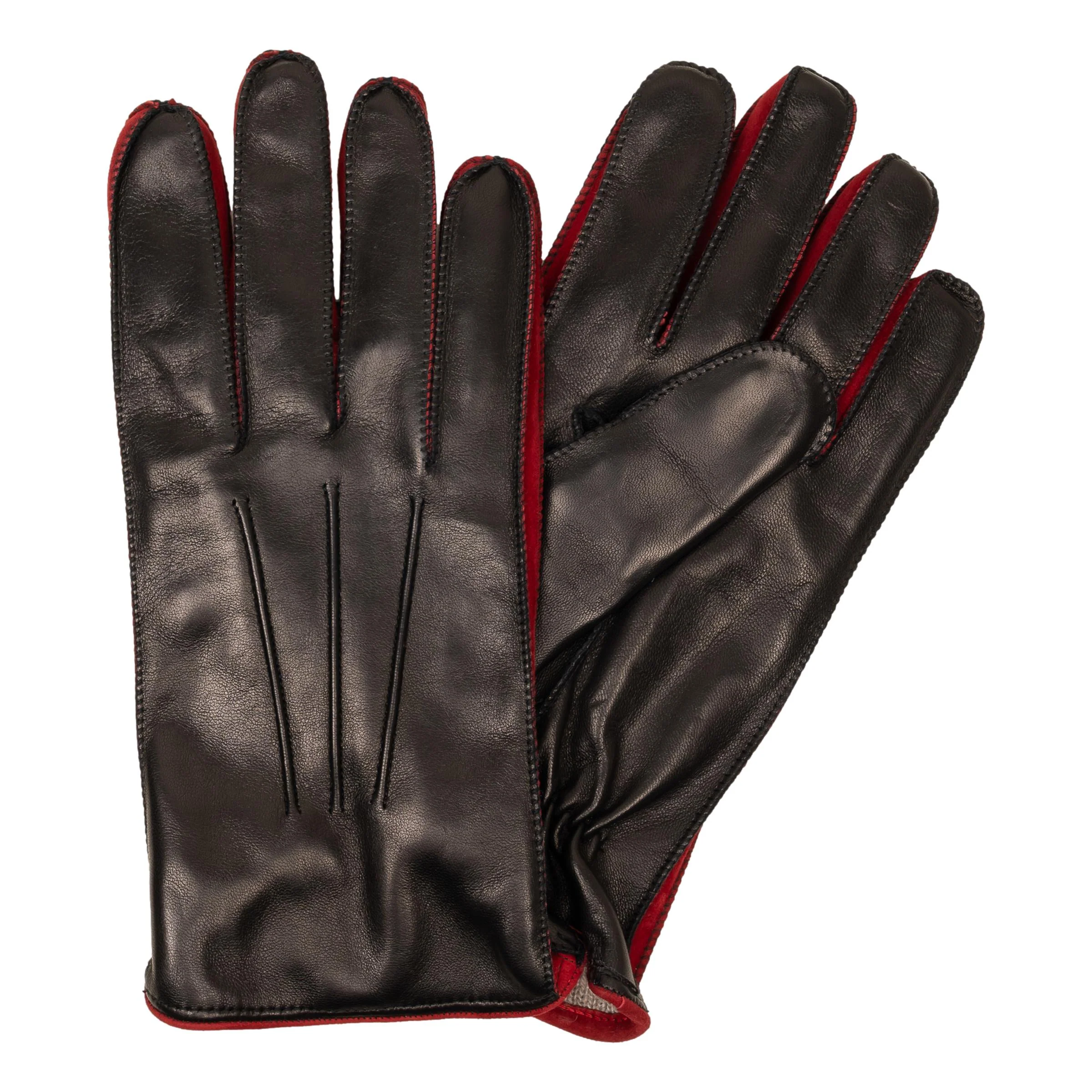 Men's Two-toned Nappa Leather Gloves with Cashmere Lining and Palm Vent - Image 4