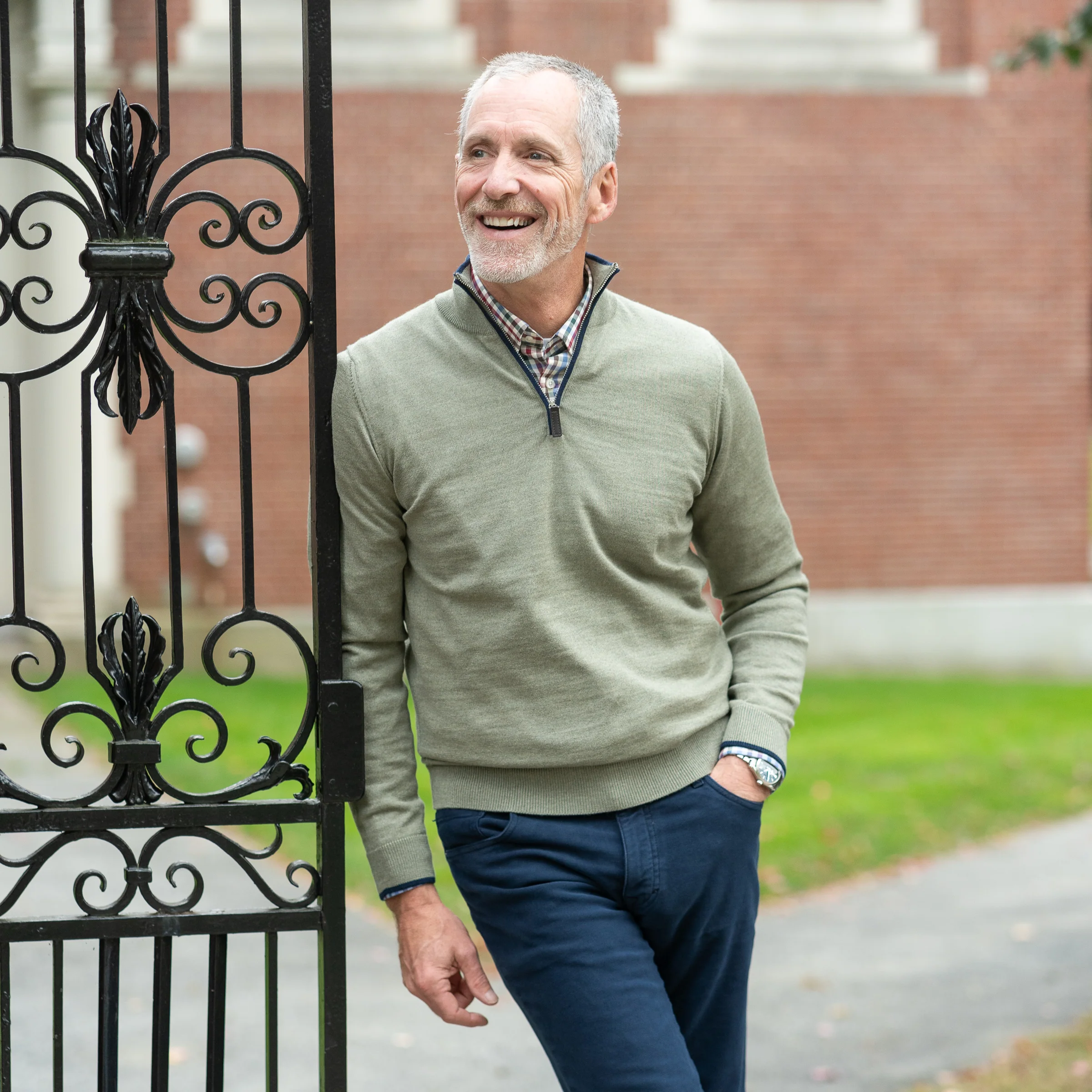 Merino Wool Quarter Zip Sweater - Image 3