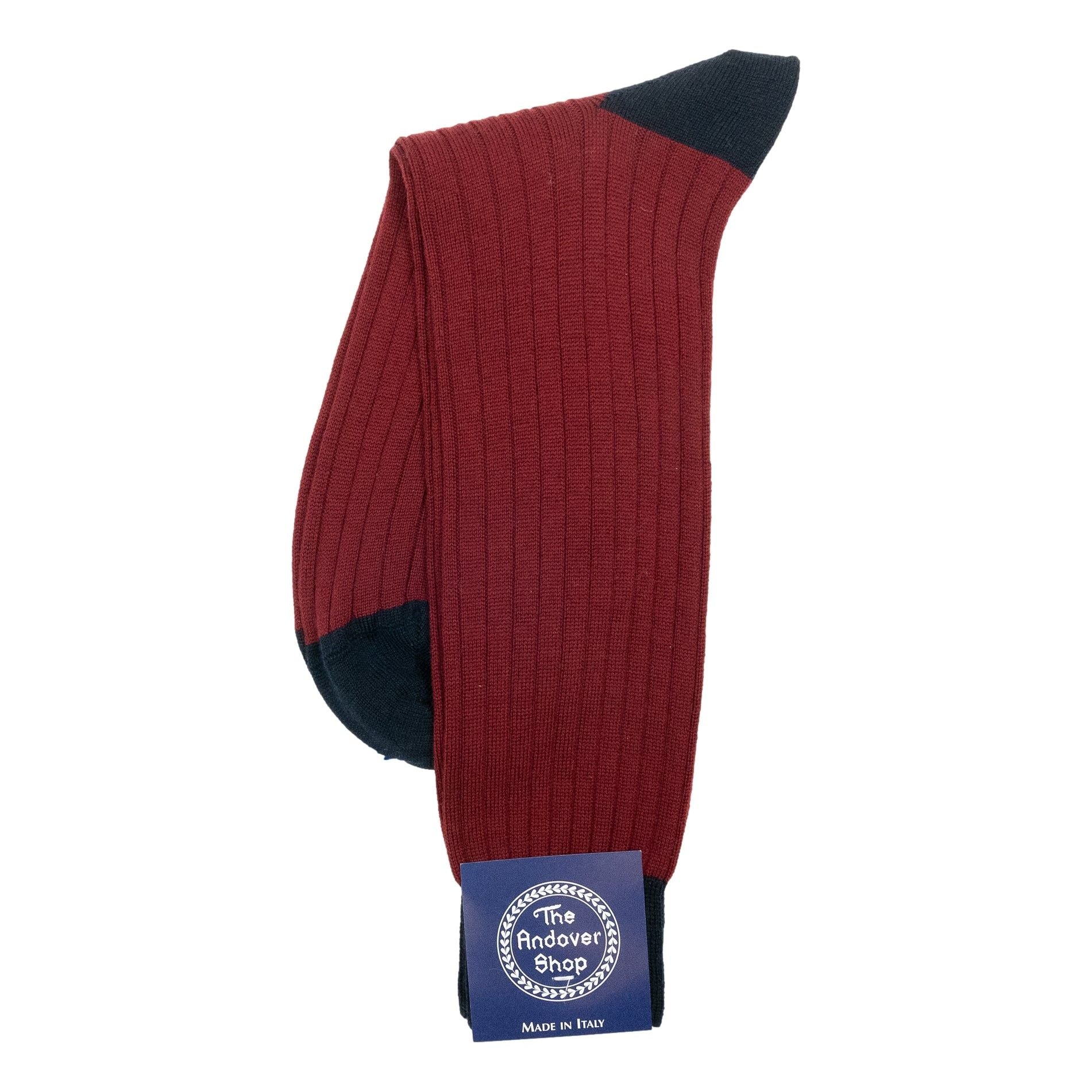Mid-Calf Alternating Toe and Heel Wool Dress Sock - Image 7