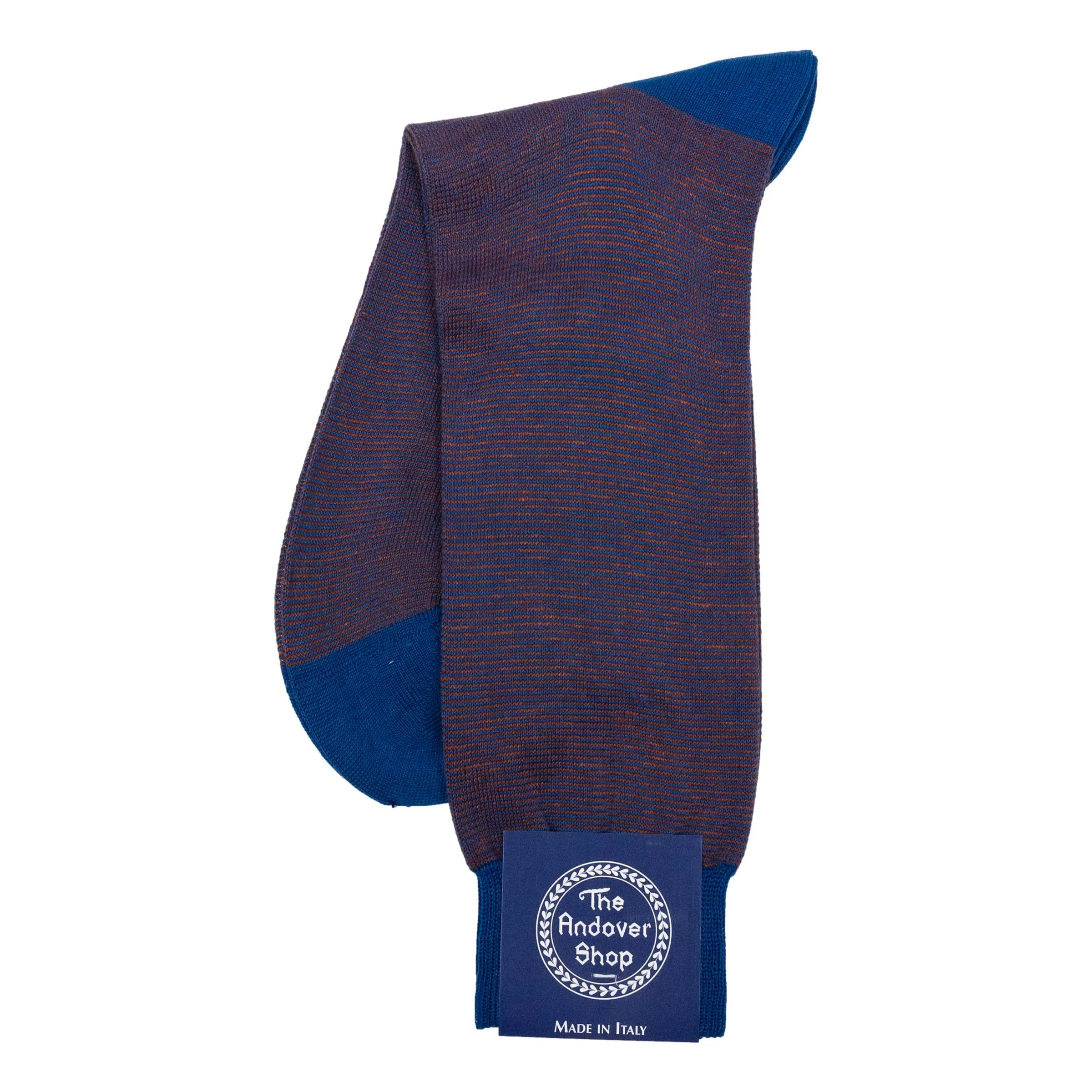 Mid-Calf Cotton and Linen Hairline Stripe Dress Sock - Image 3