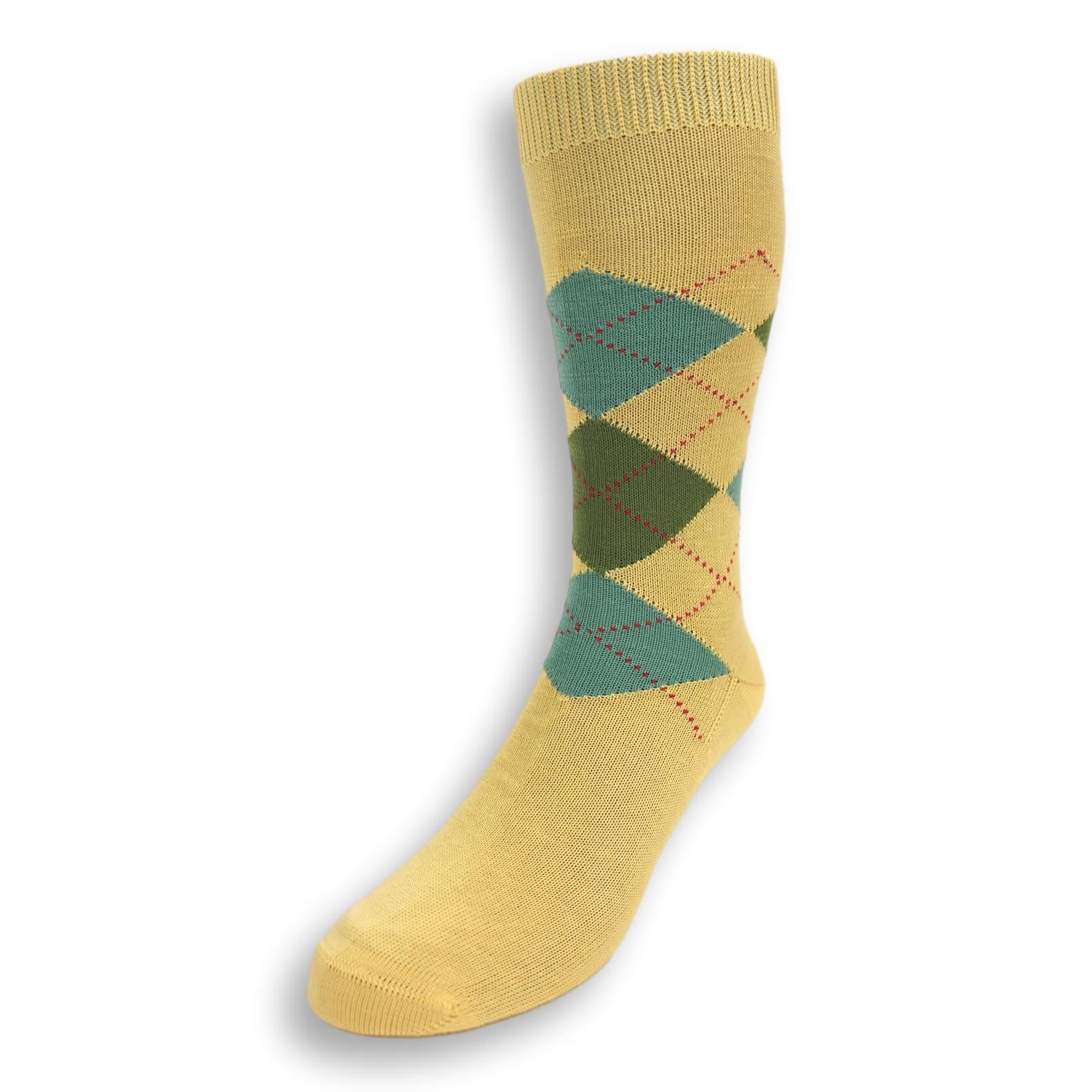 Mid-Calf Cotton Argyle Dress Sock - Image 18