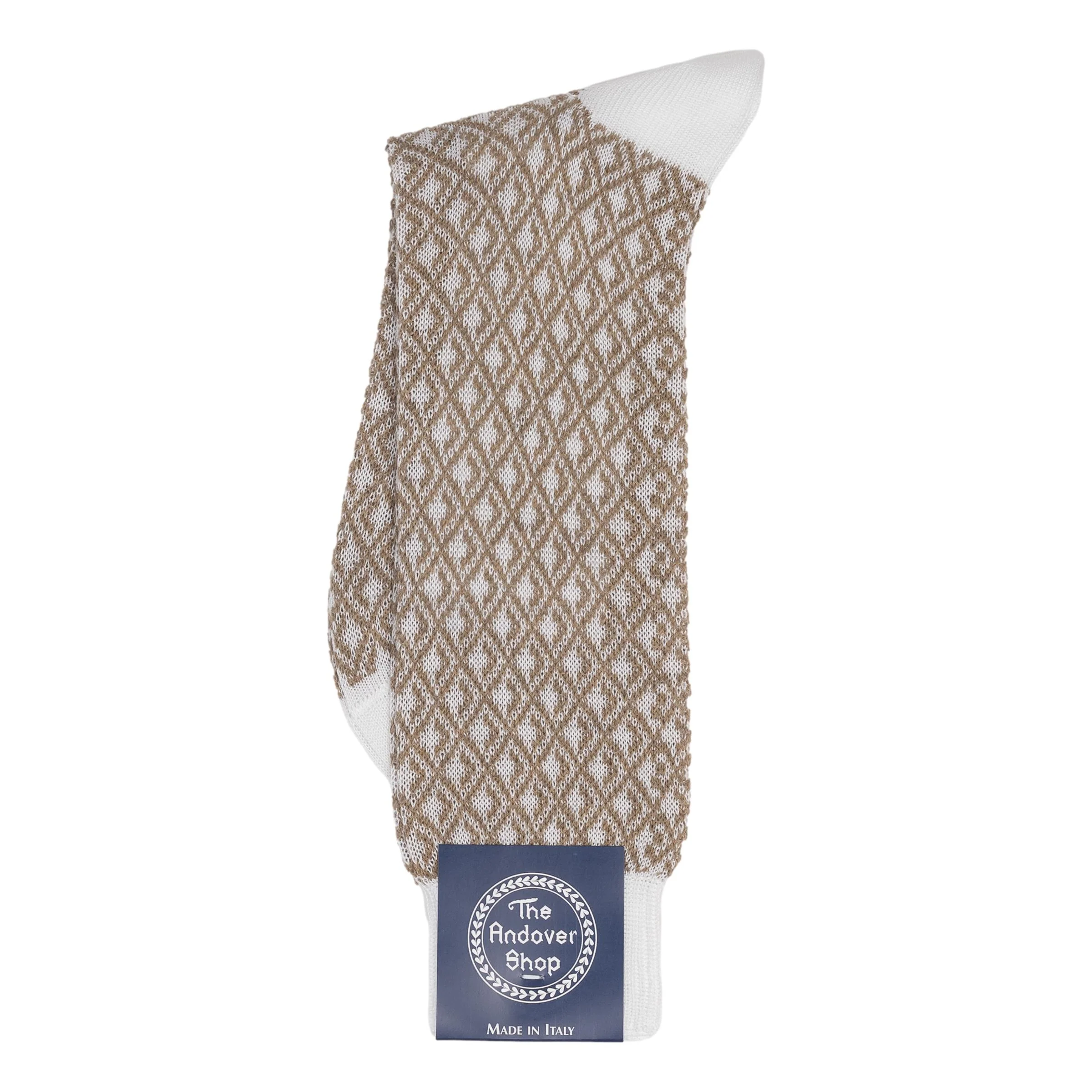 Mid-Calf Cotton Diamond Design Dress Sock - Image 2