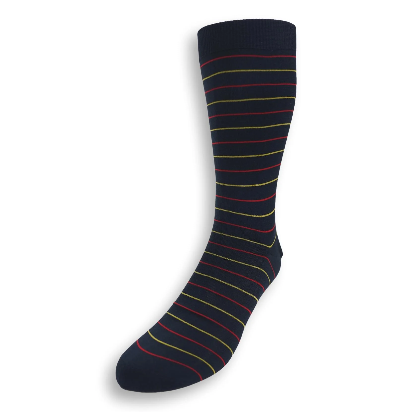 Mid-Calf Cotton Fine Stripe Dress Sock - Image 2