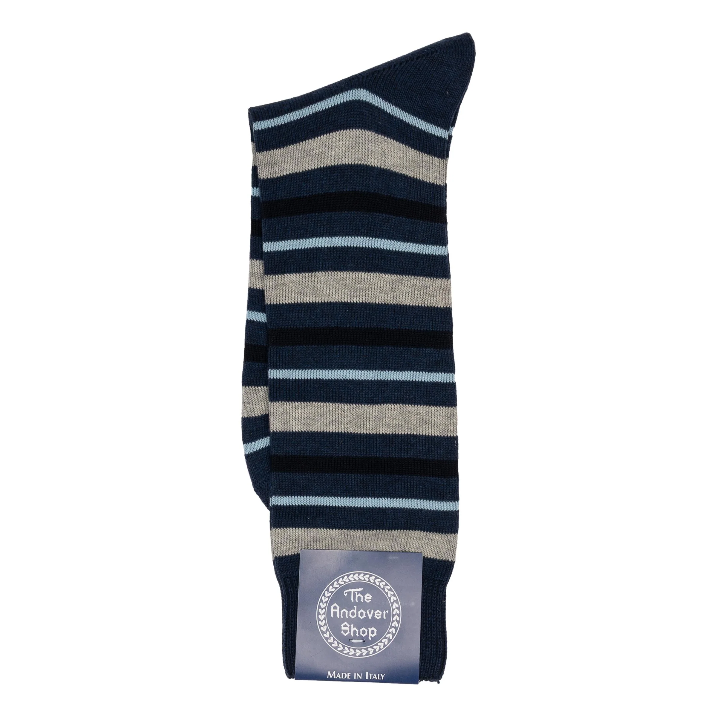Mid-Calf Cotton Multi-Stripe Dress Sock - Image 2