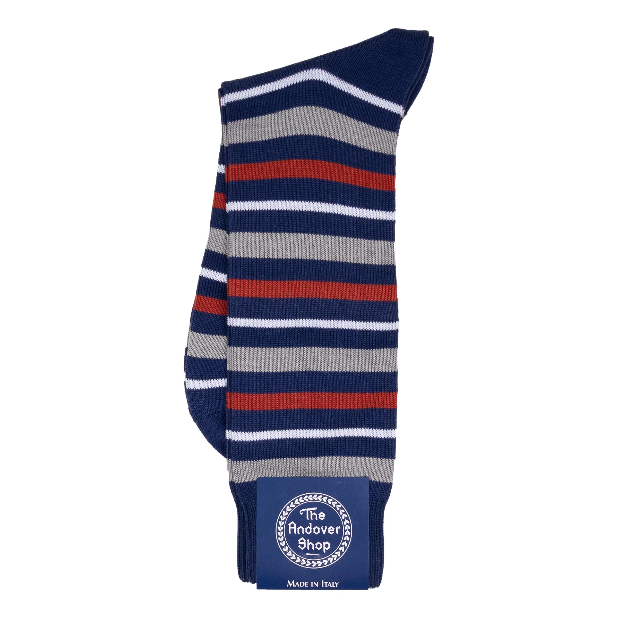 Mid-Calf Cotton Multi-Stripe Dress Sock - Image 4